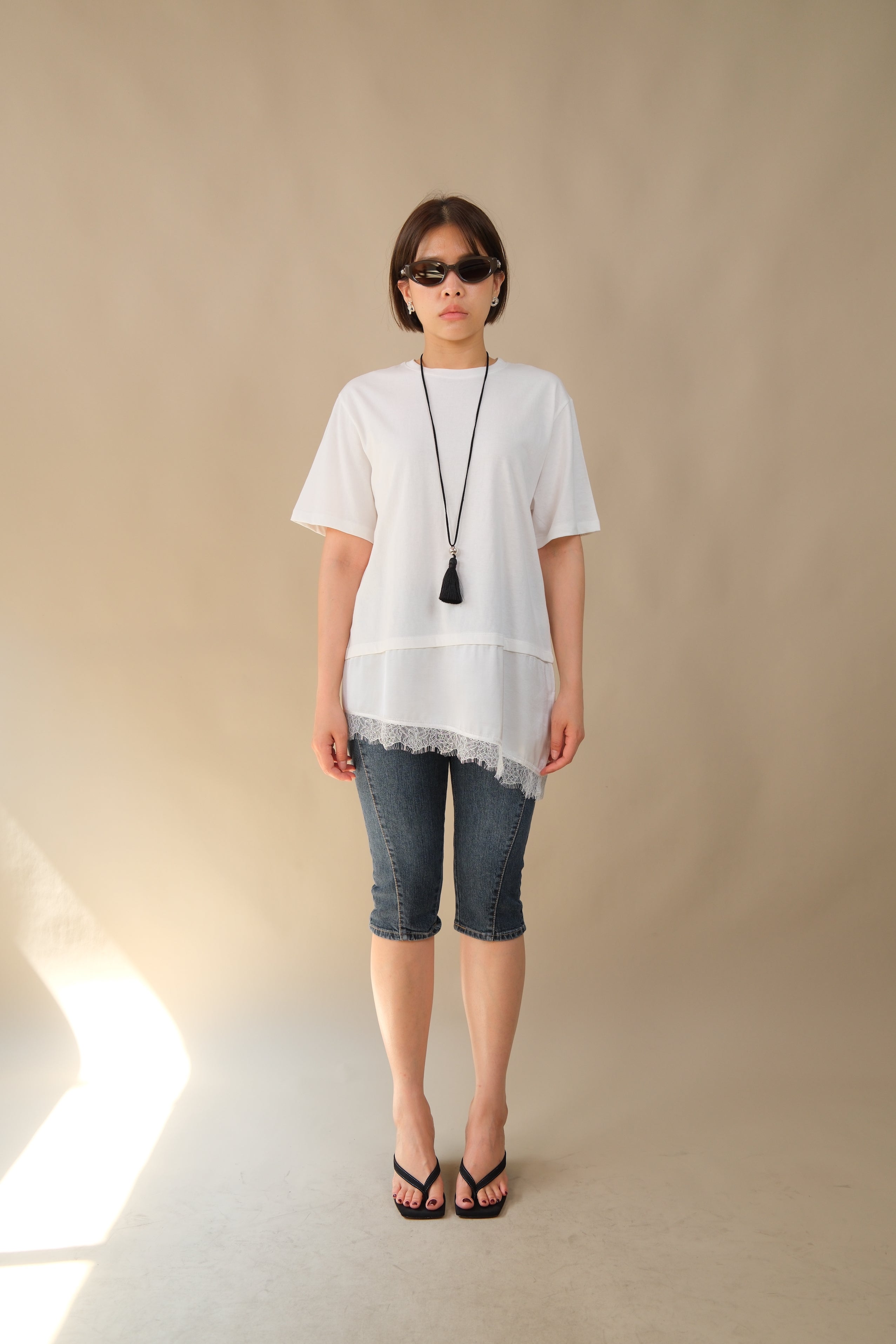 Lola Lace Hem Asymmetric Tee
