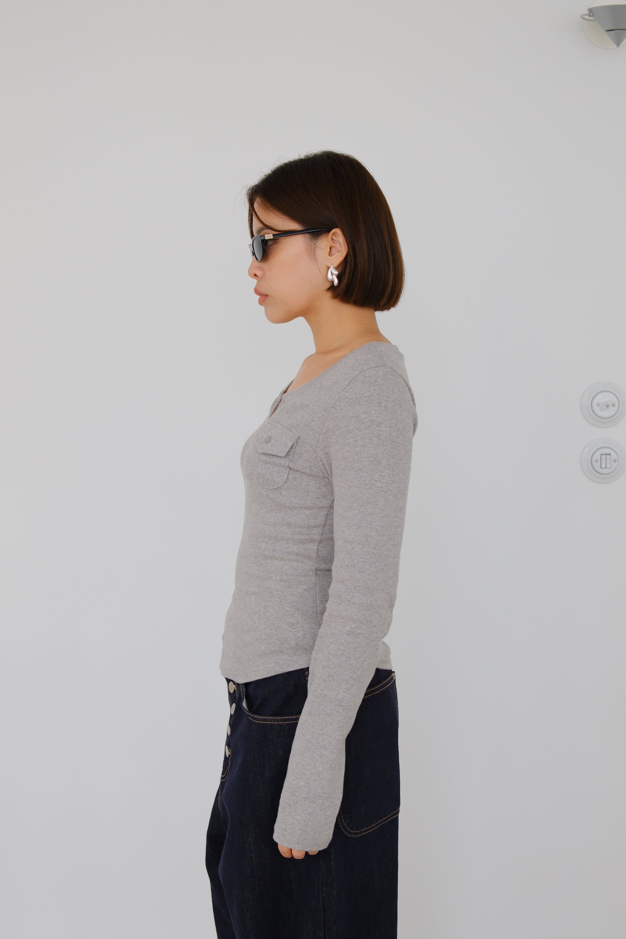 Mia Mini Pocket Long Sleeve Top