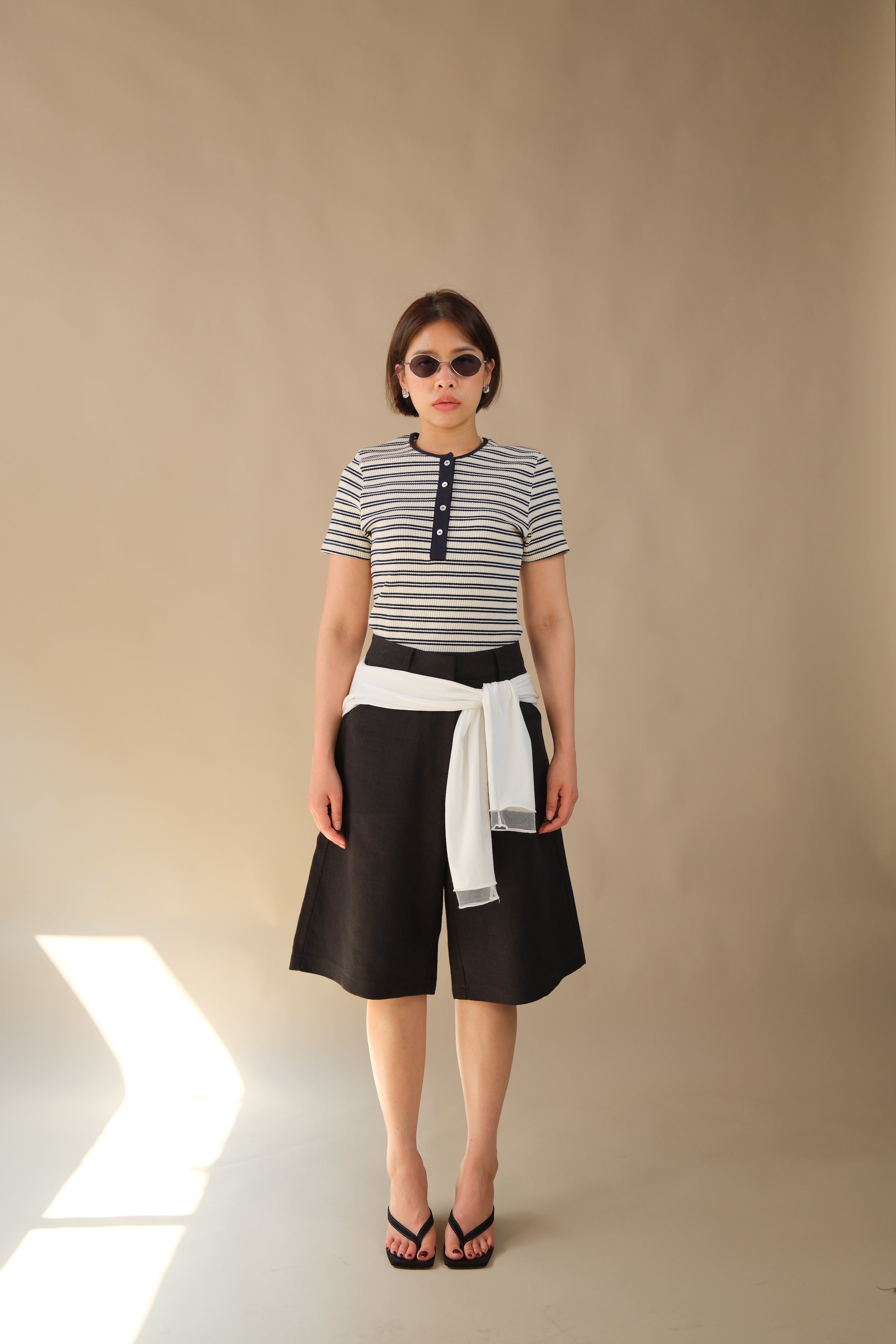 Linen bermuda shorts
