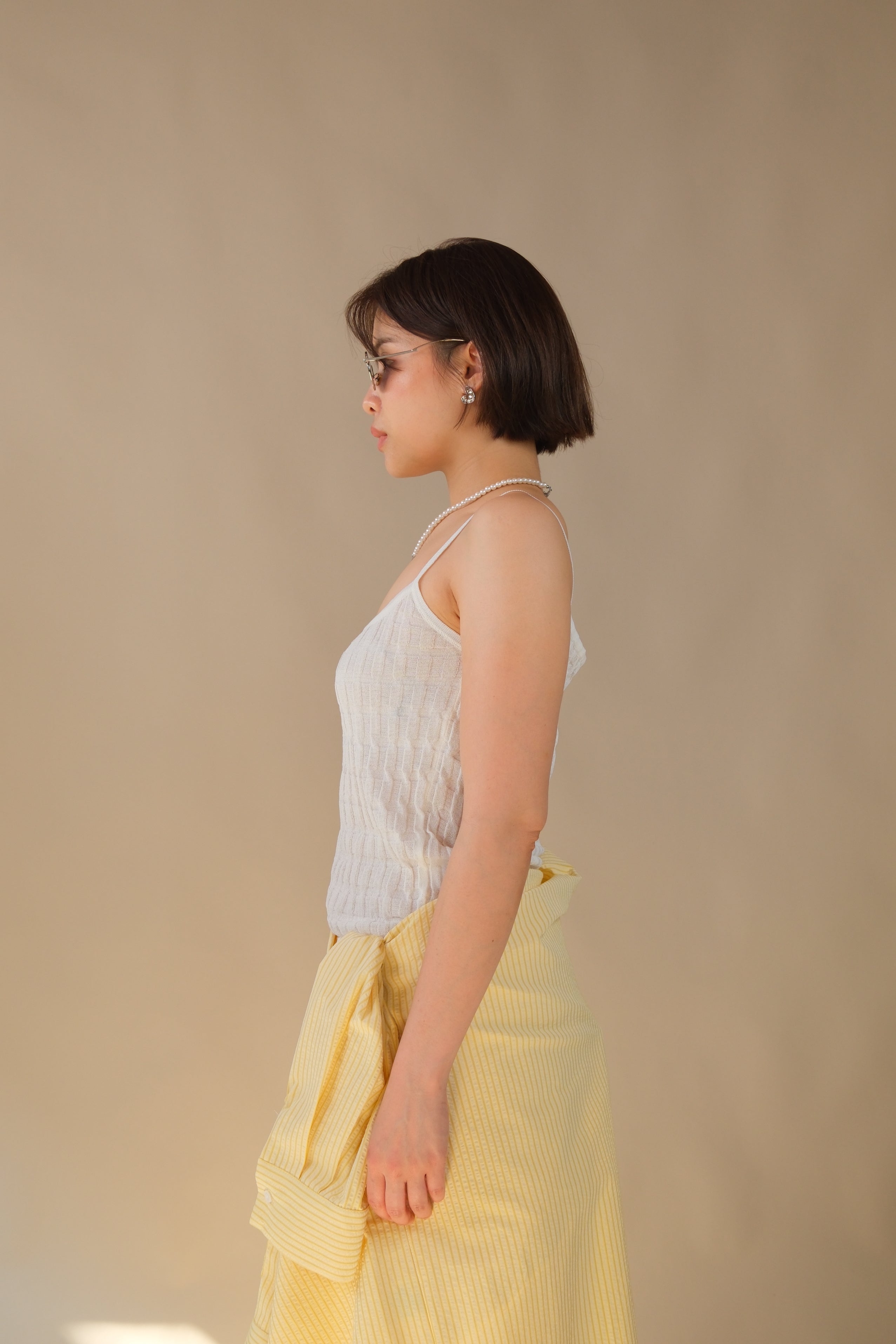 Waffle pleat cami top
