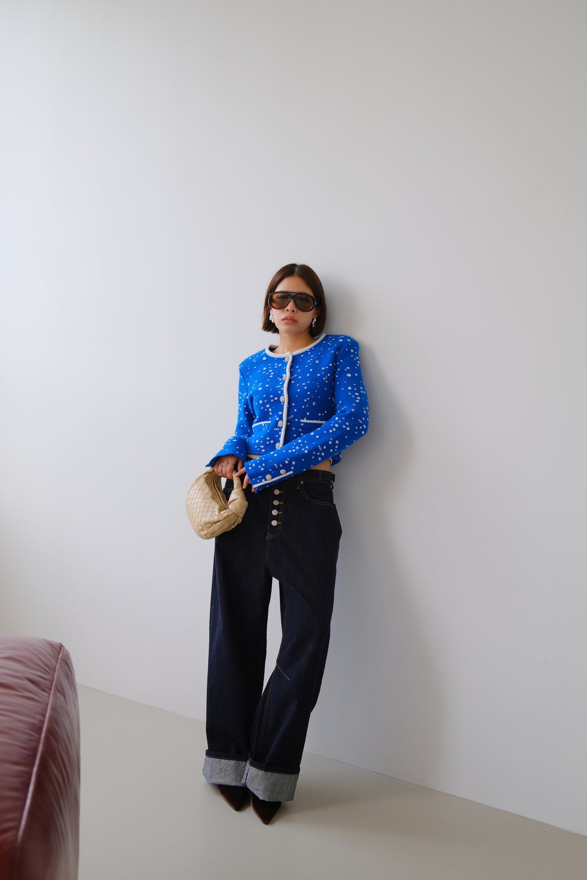 Odette Speckled Crop Cardigan