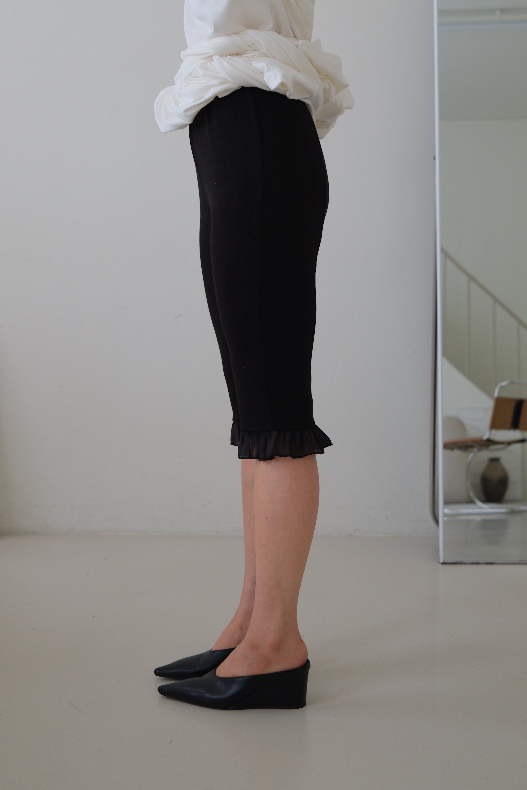 seethru frill capri pants