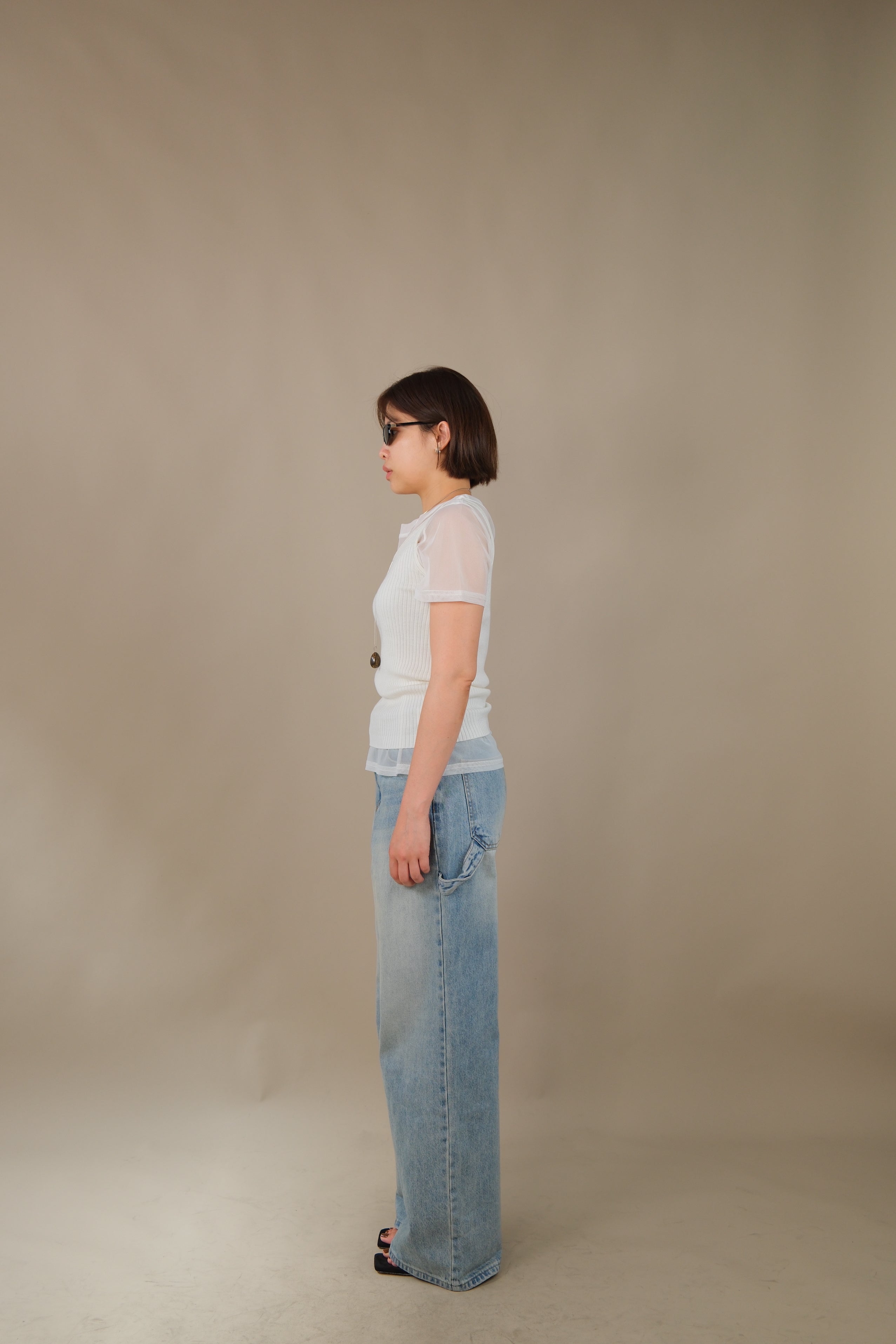 sheer tee + rib tank top set