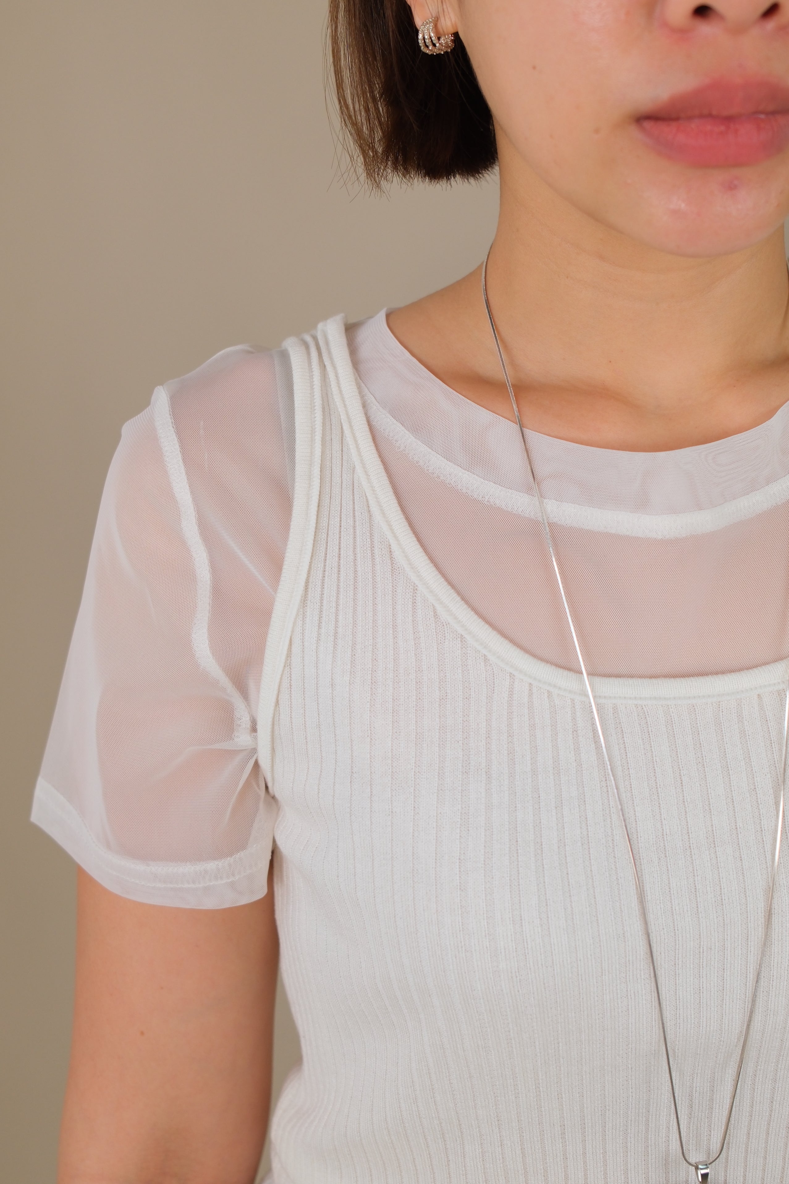 sheer tee + rib tank top set