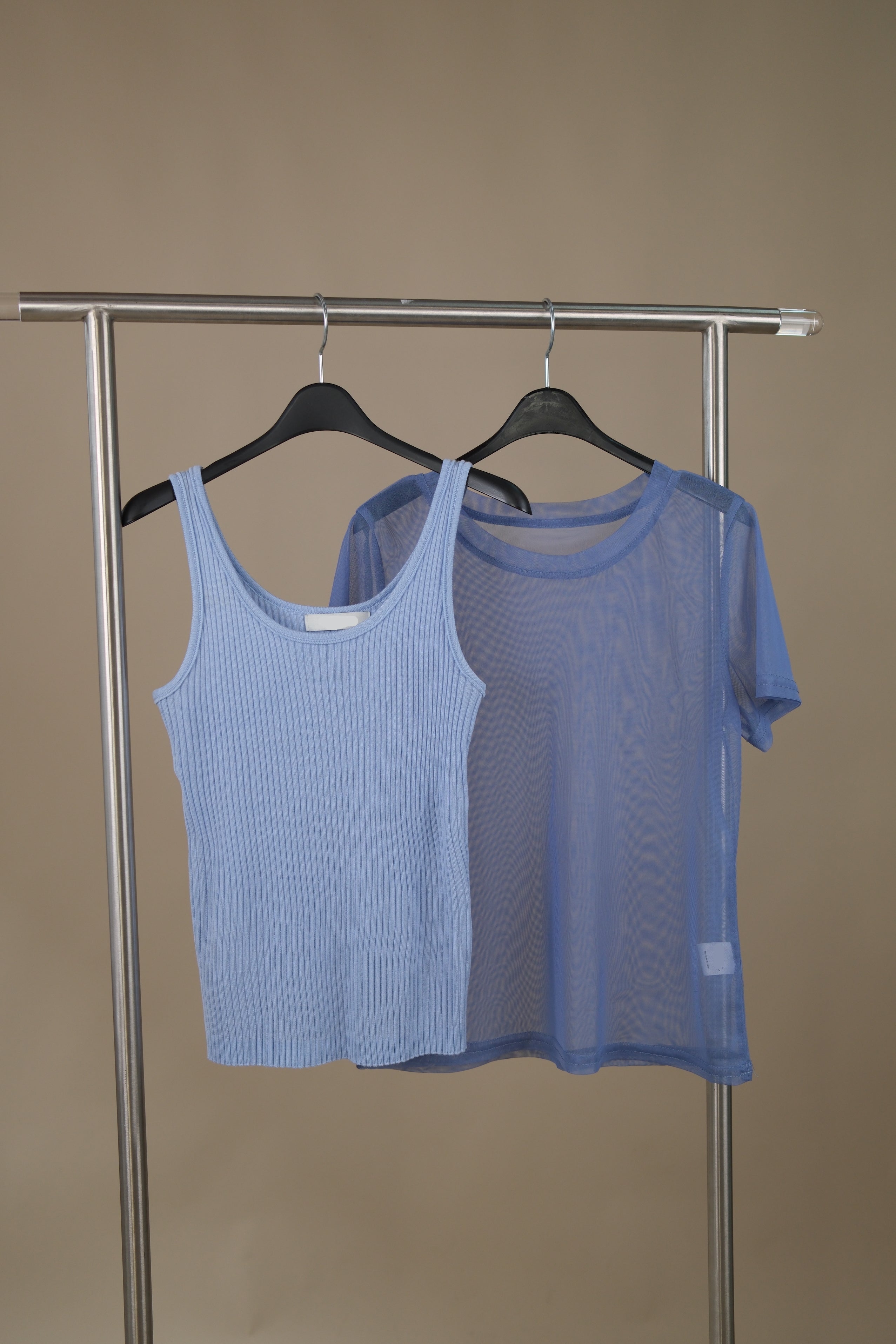 sheer tee + rib tank top set