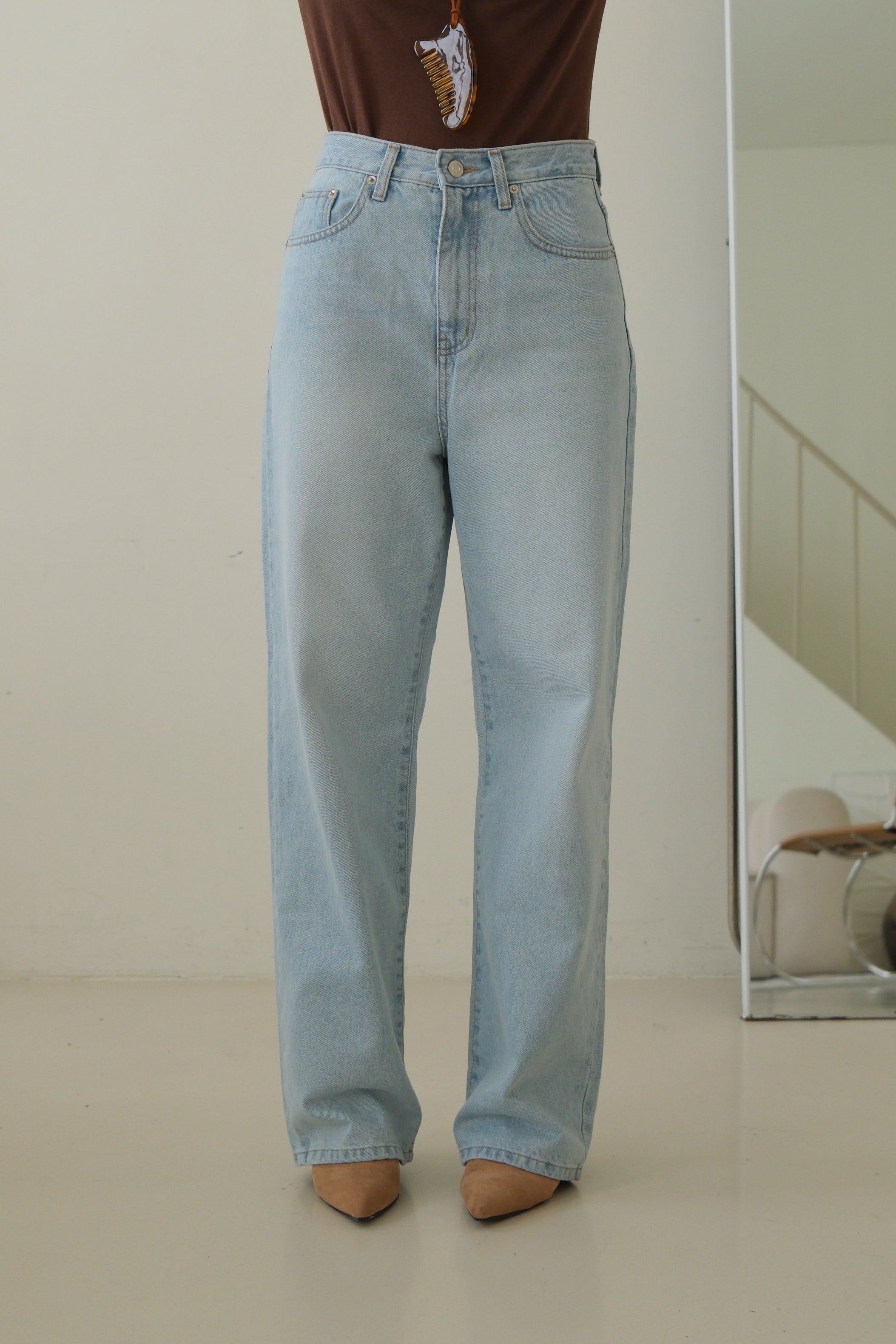 Icy blue highrise slim jeans