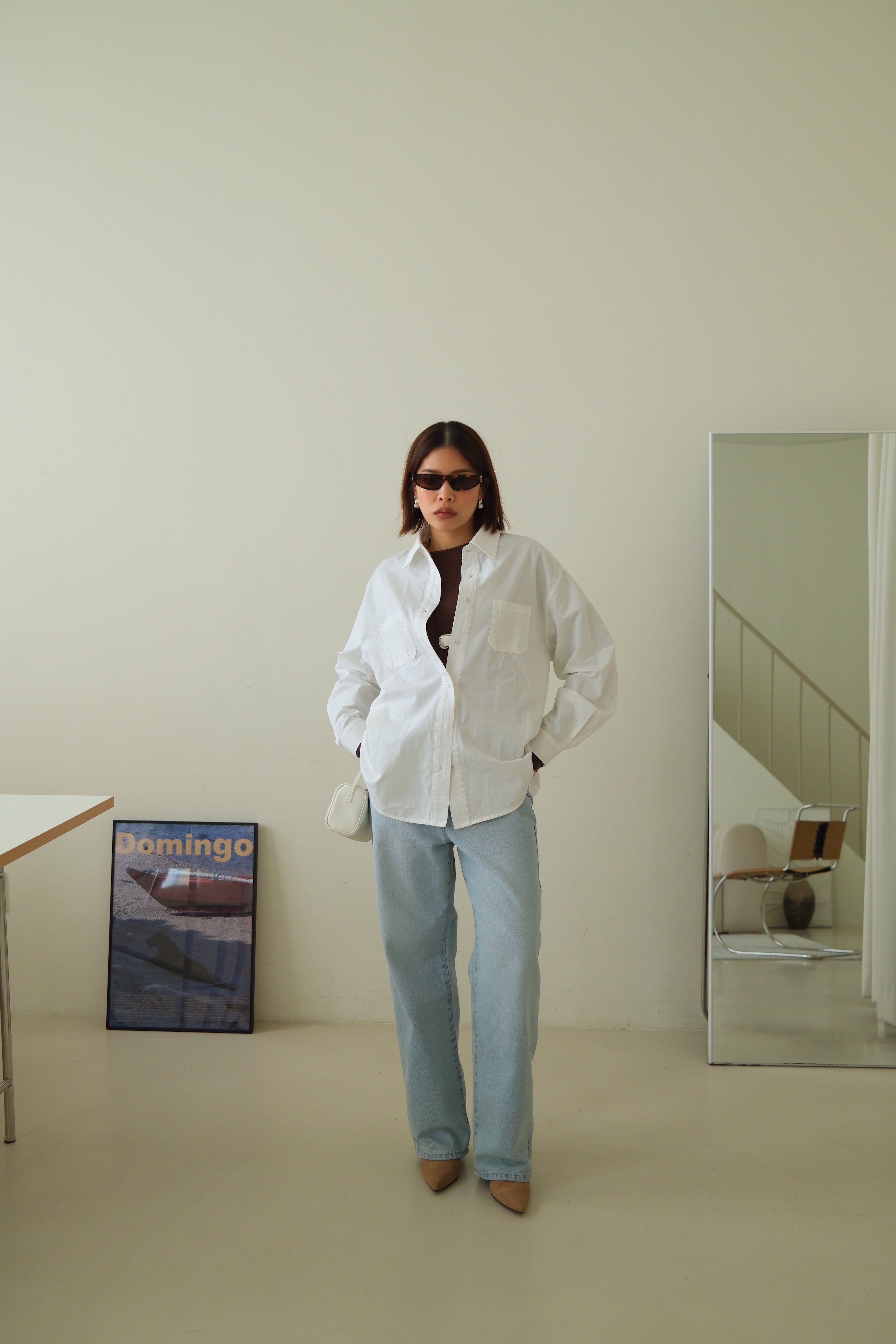 Icy blue highrise slim jeans