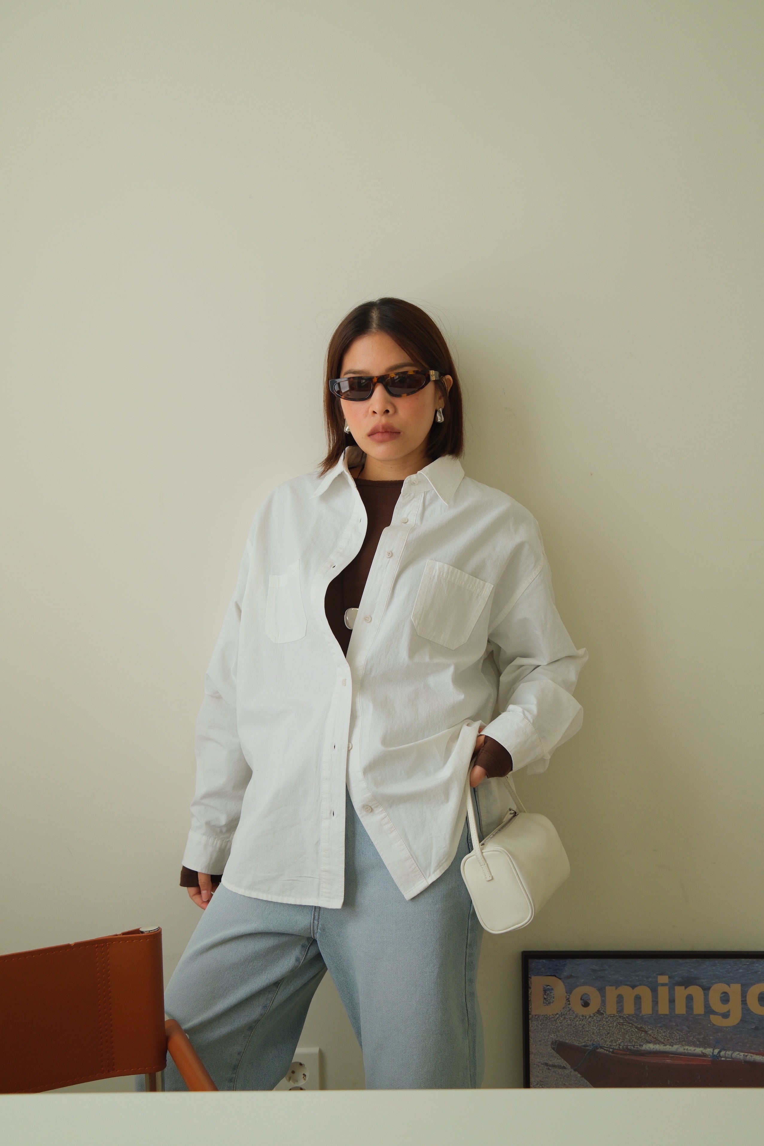 Mini pocket oversized shirt