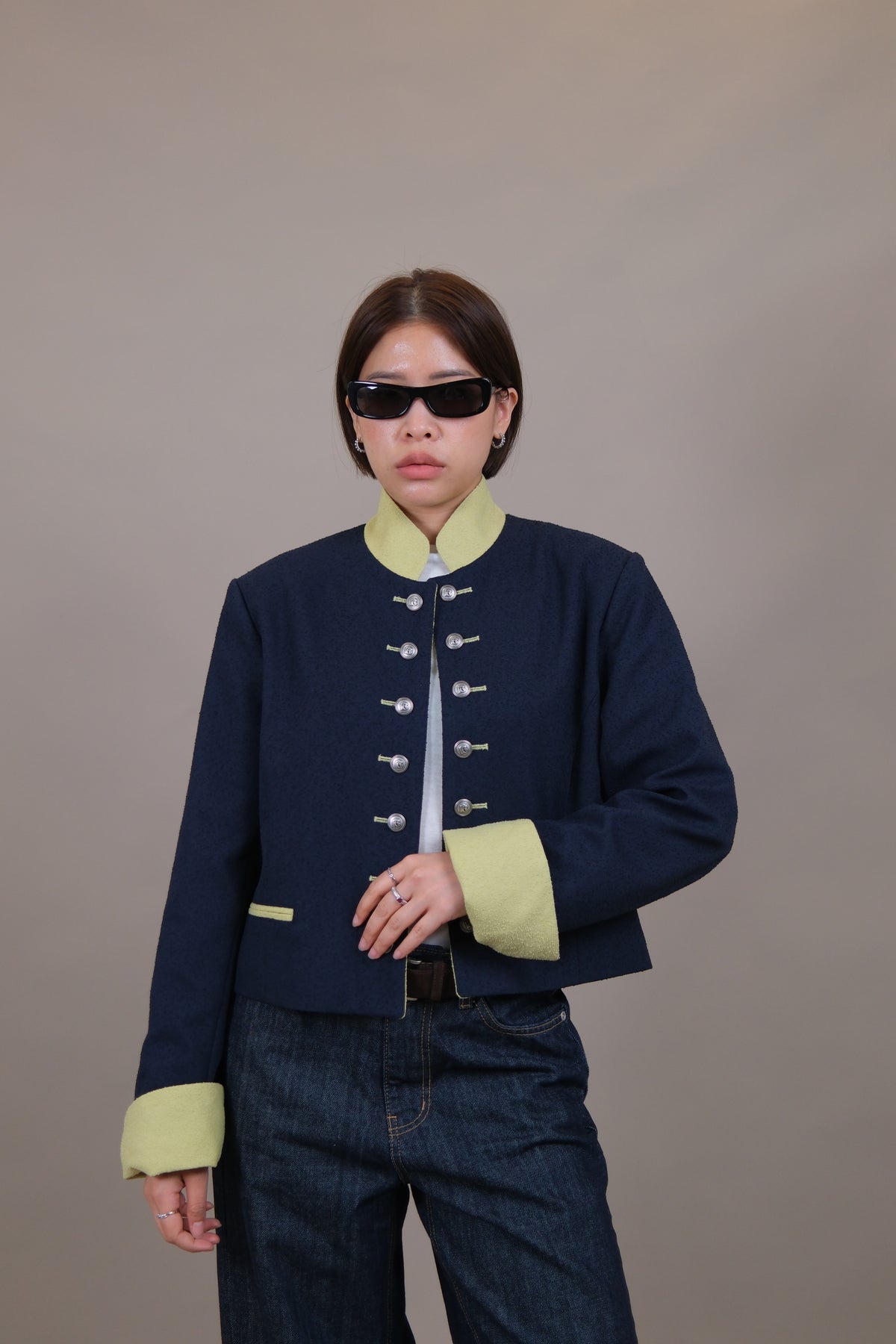 Sabine Military Button Open Jacket