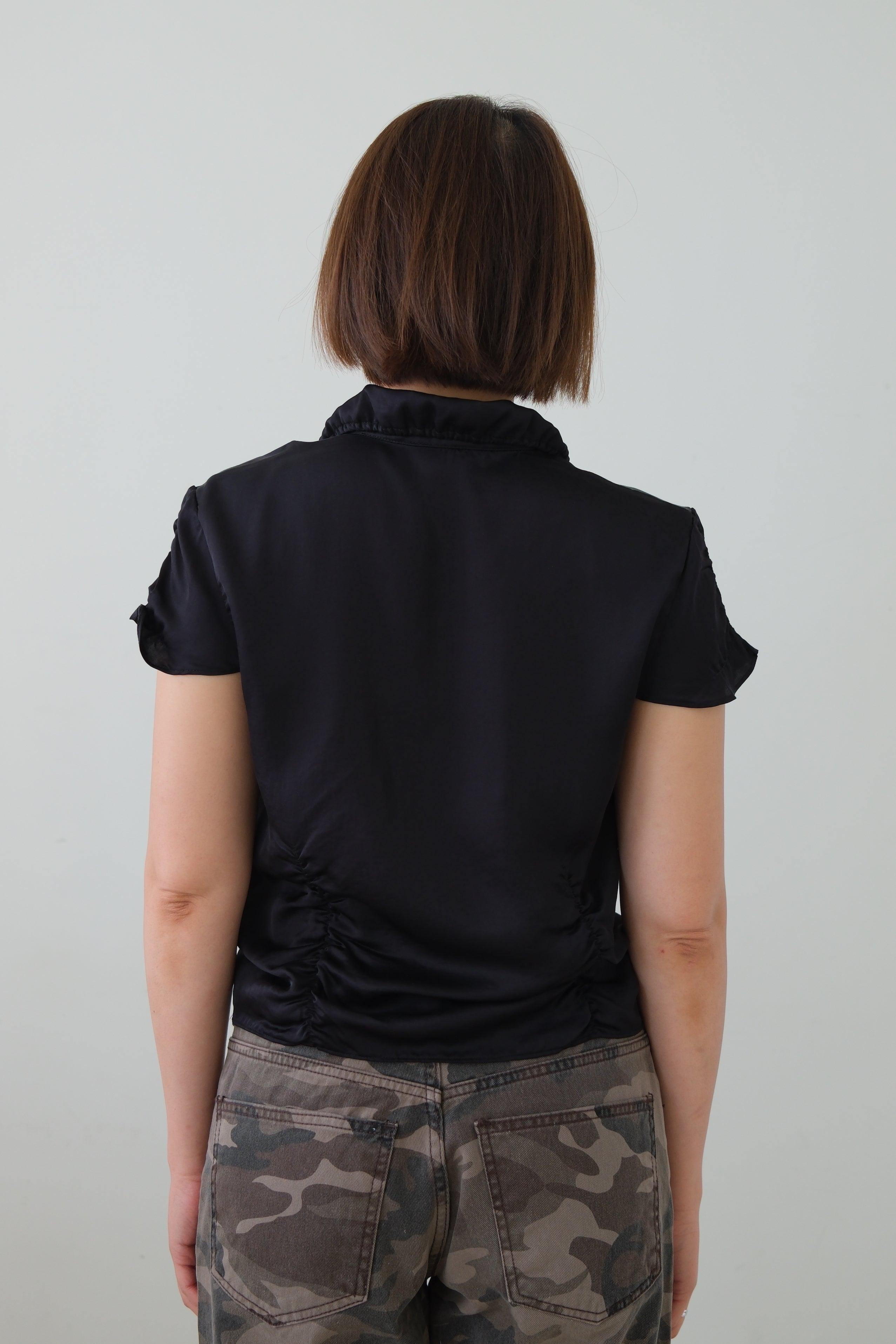 Glow All-over Ruched Satin Top