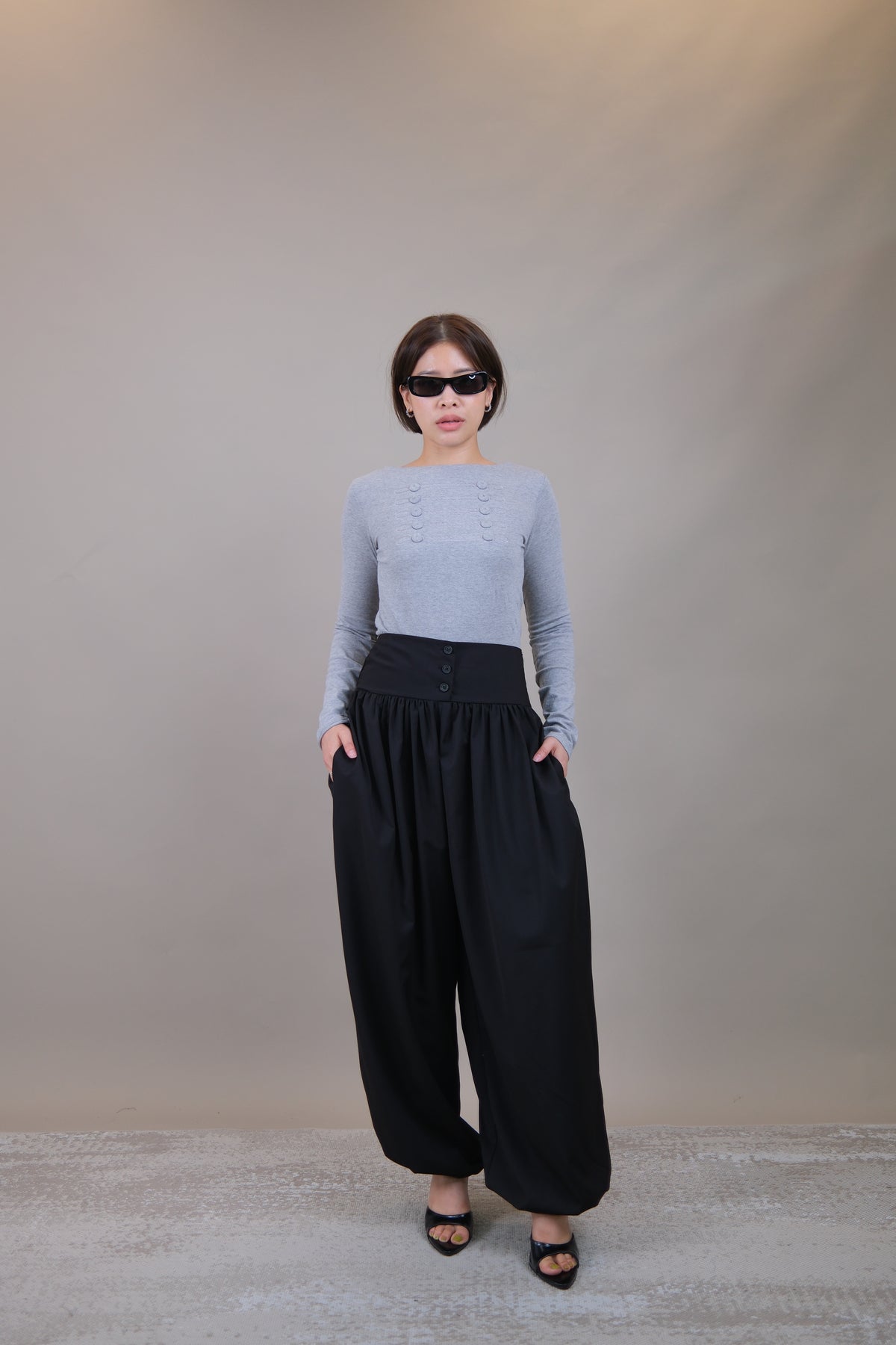 Elara Button Waist Balloon Pants