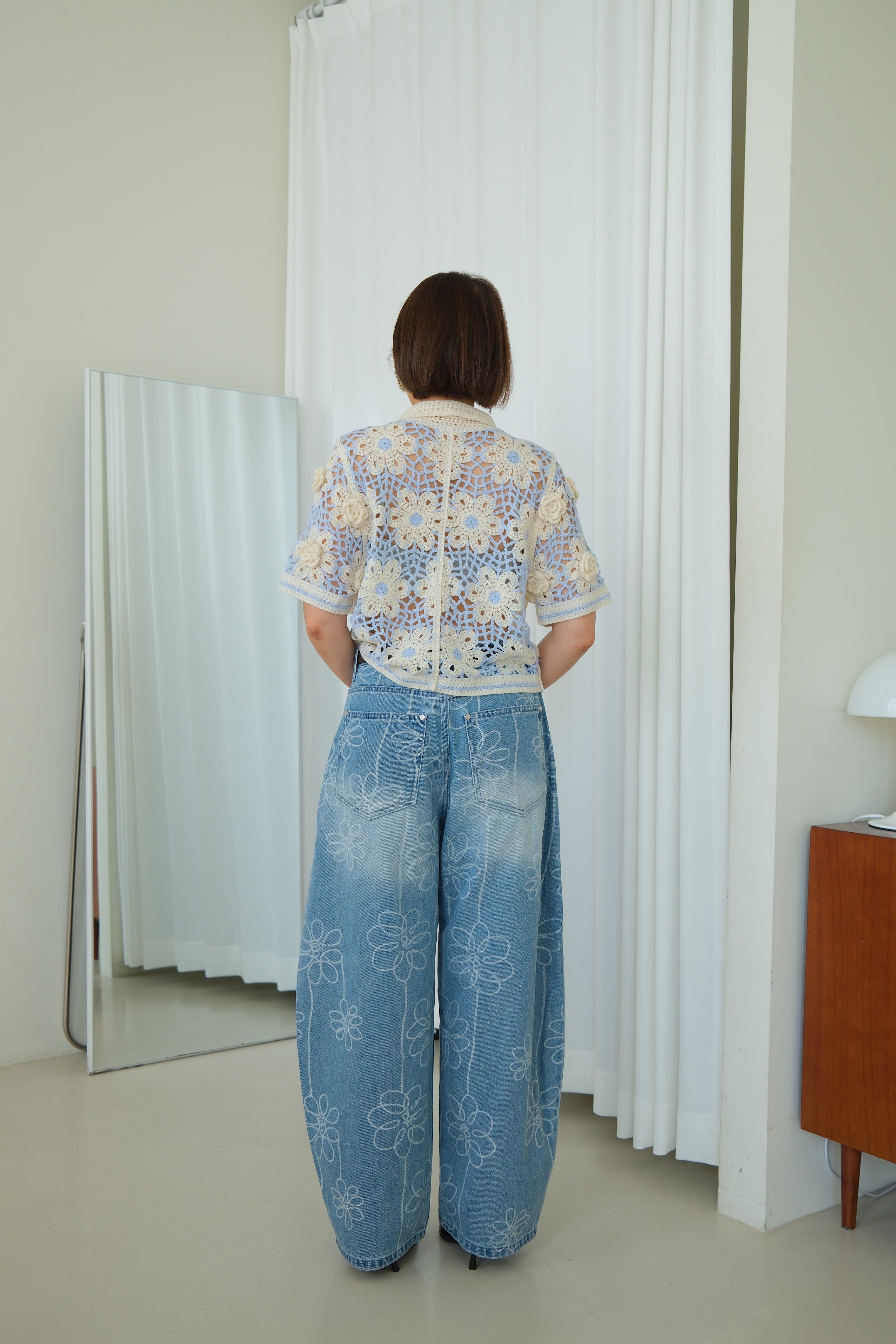 Aurelia 3D Flower Crochet Shirt