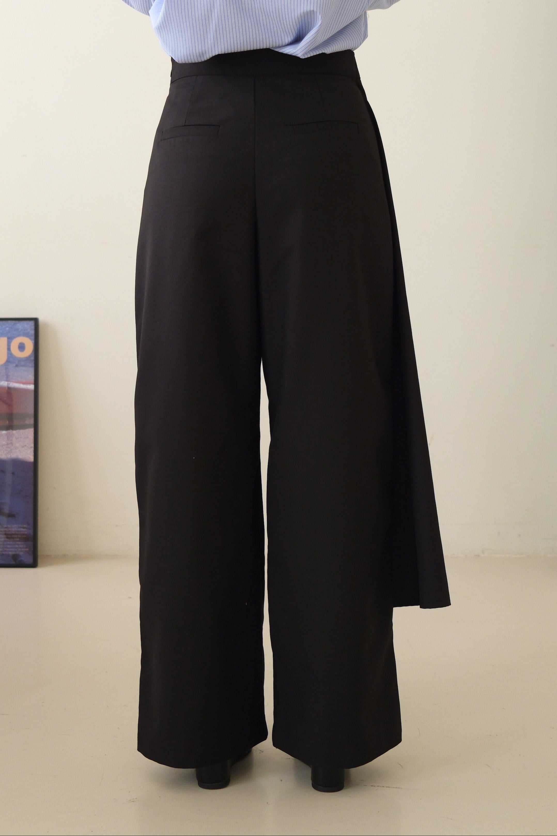 high waist wrap trousers