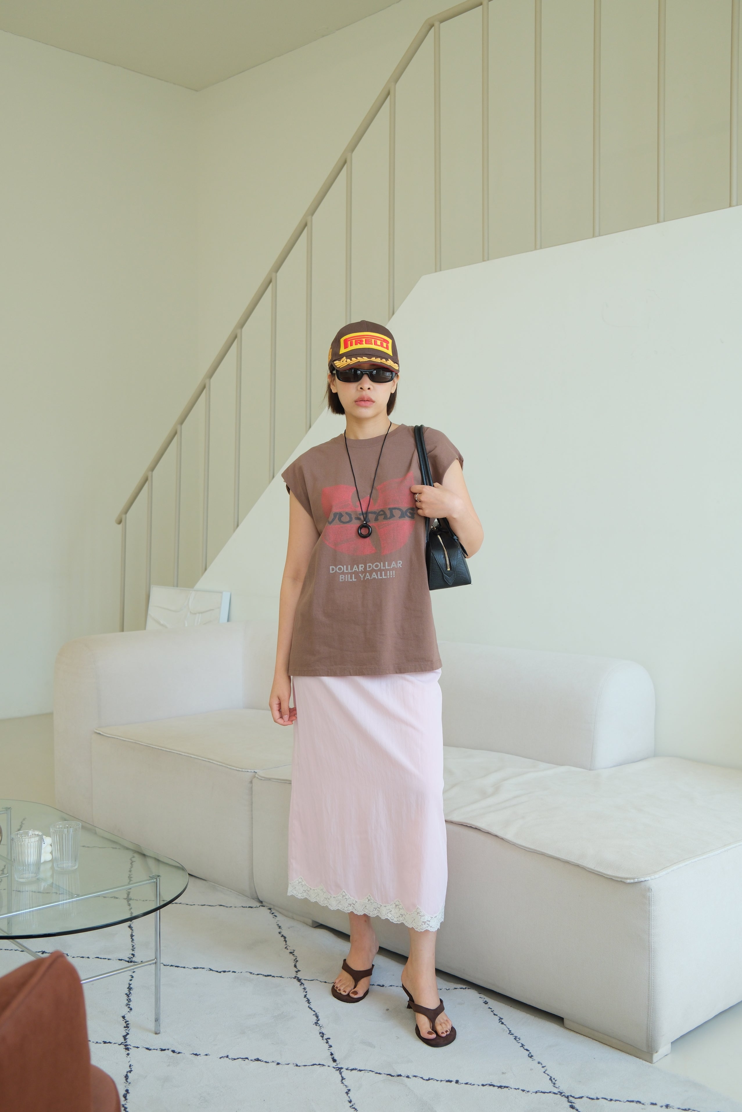 Macaron Lace-trim Maxi Skirt
