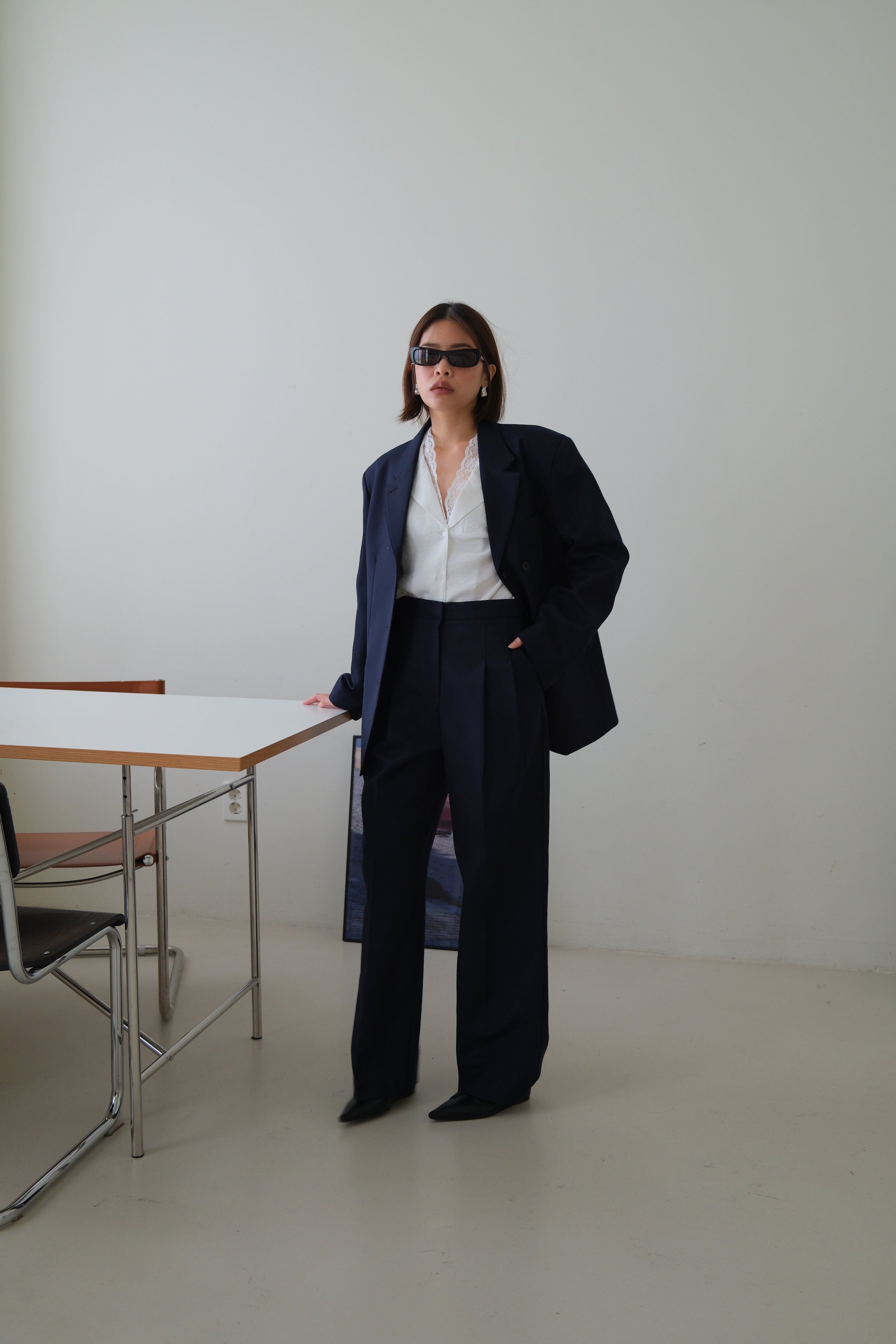 Hawaii lace collar shirt