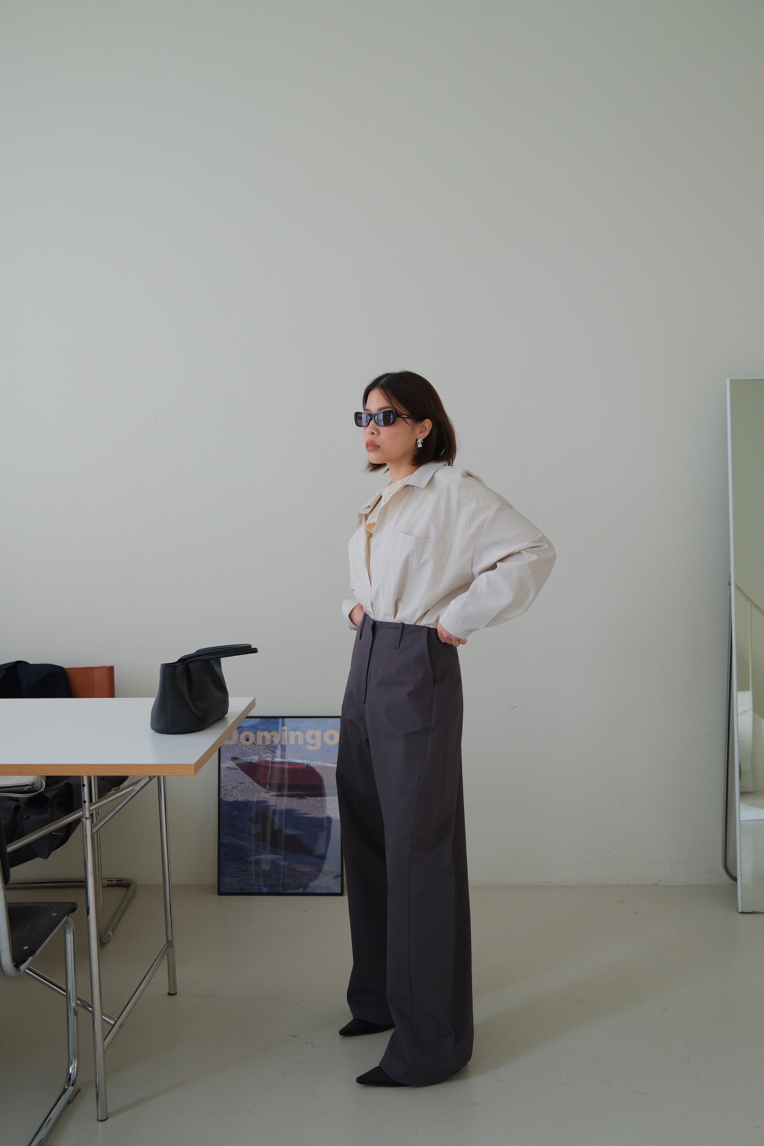 Nori high-waist curved pants