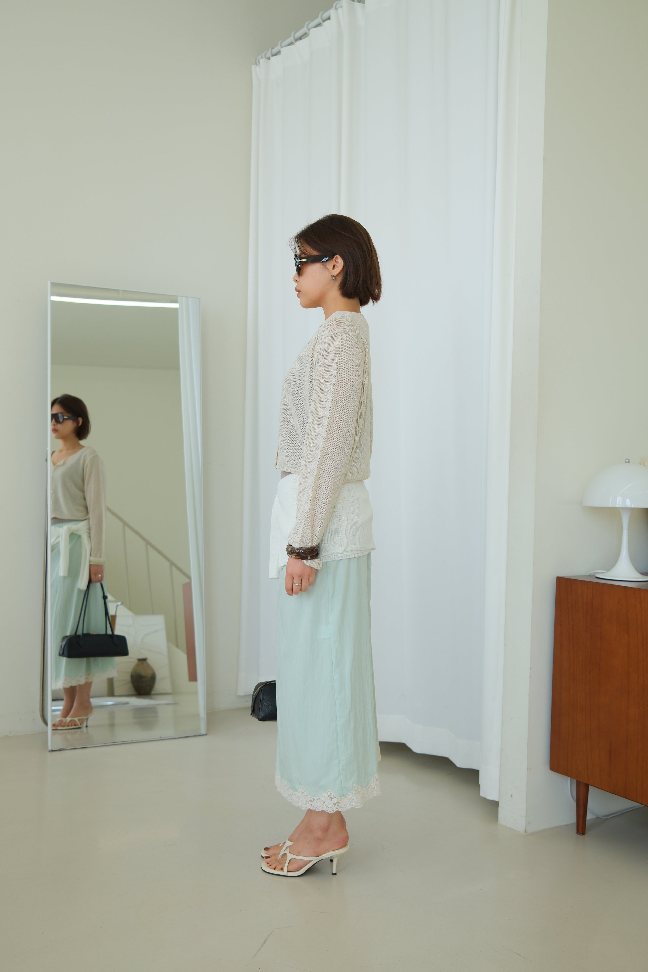 Anais Cropped Linen Knit cardigan