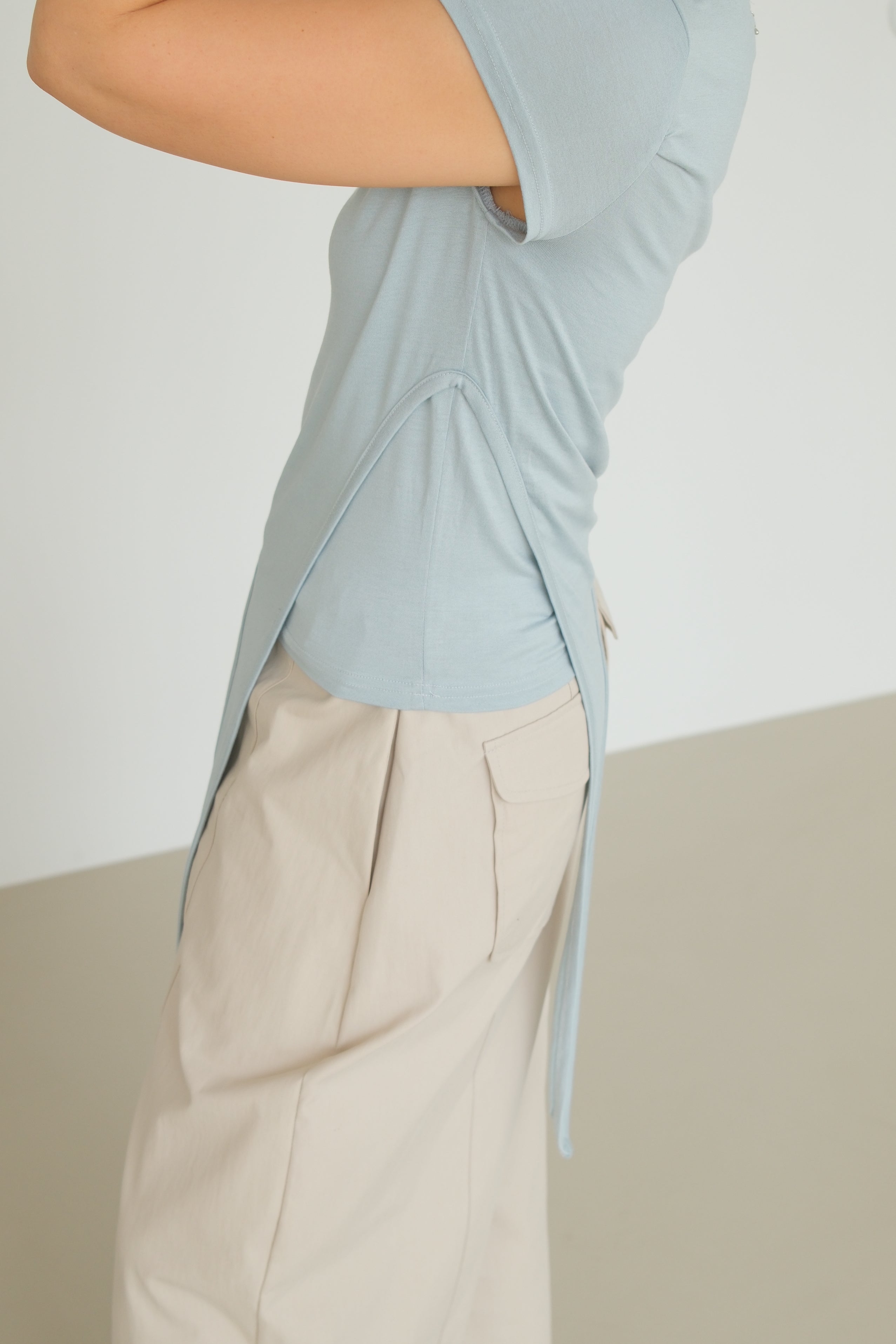 Melorse Asym Tail Layered Tee