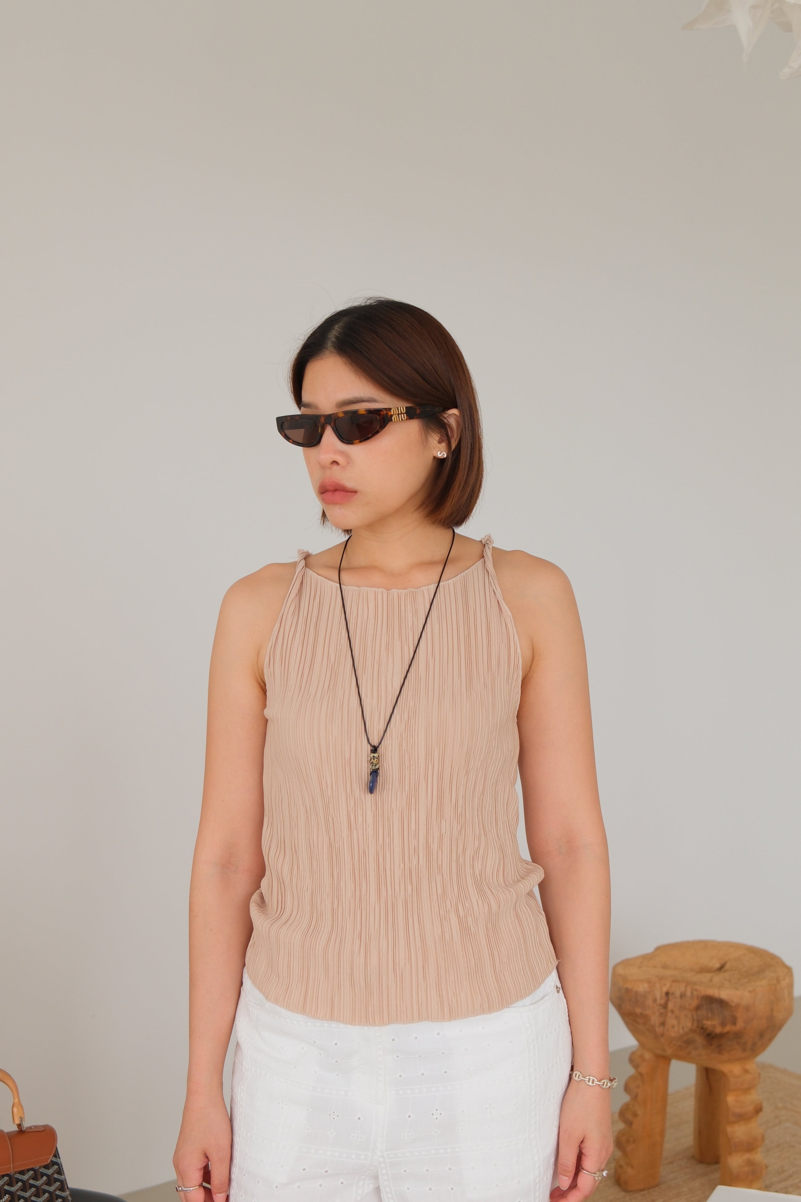 Pleated Muse Halter Top
