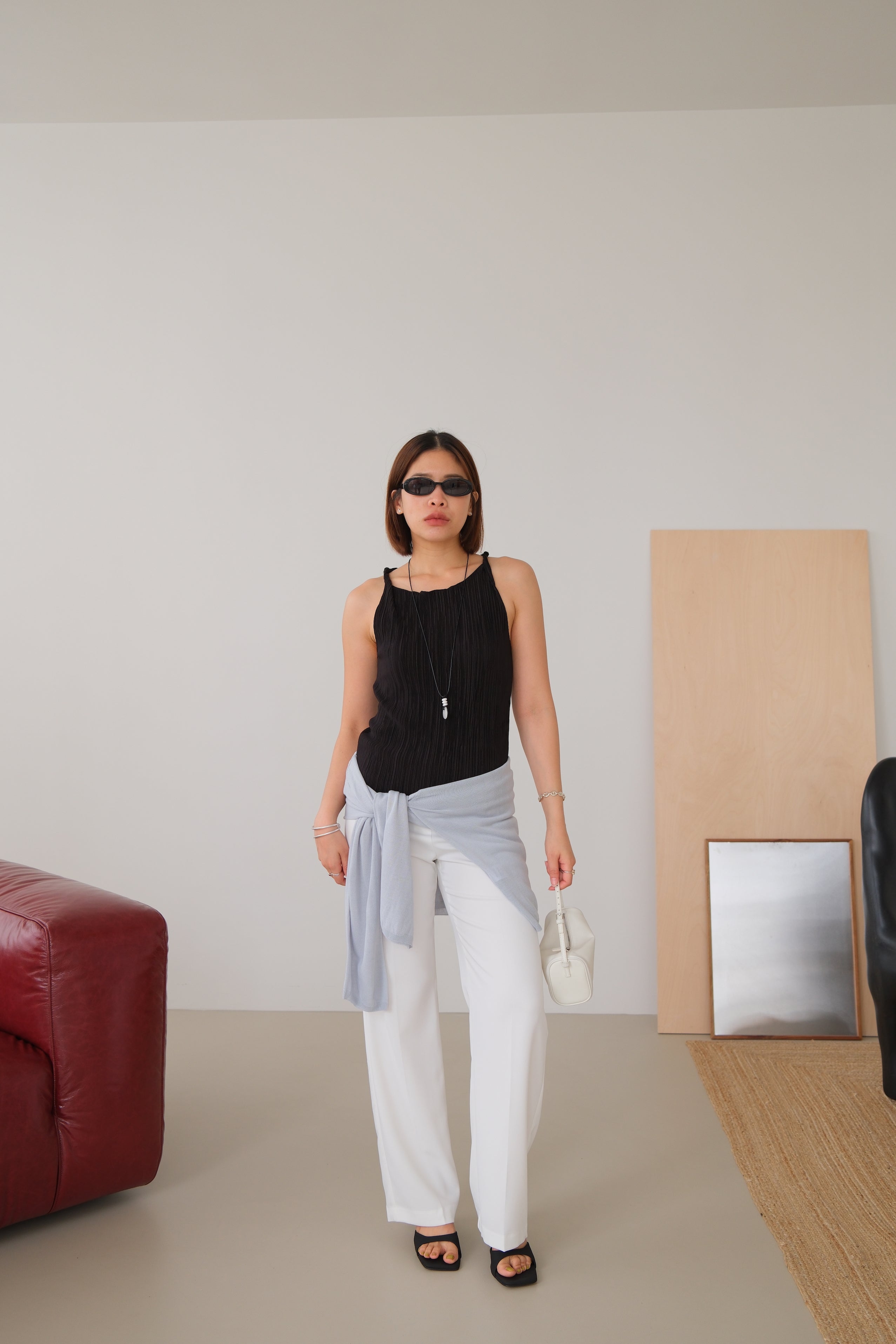 Pleated Muse Halter Top