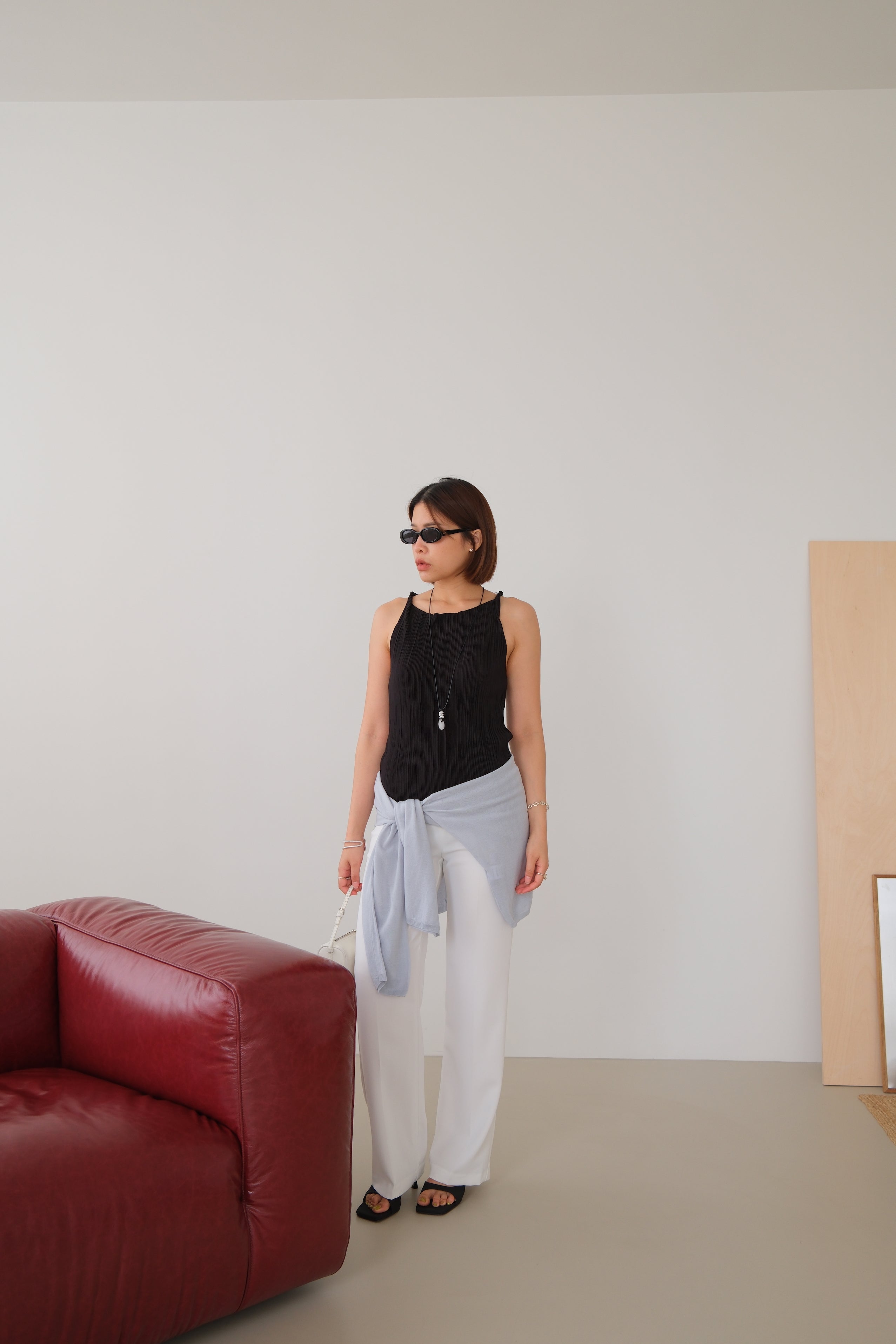 Pleated Muse Halter Top