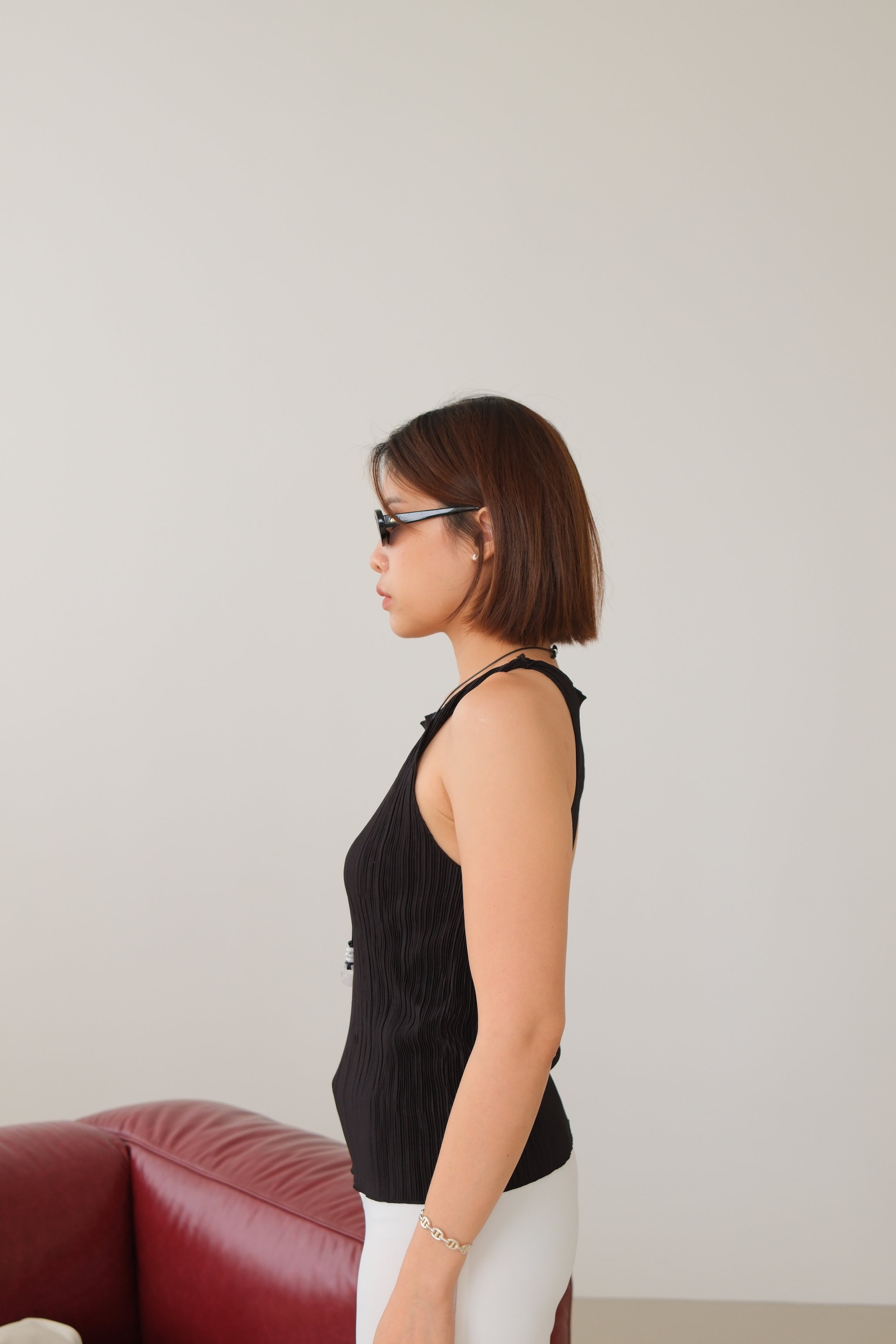 Pleated Muse Halter Top