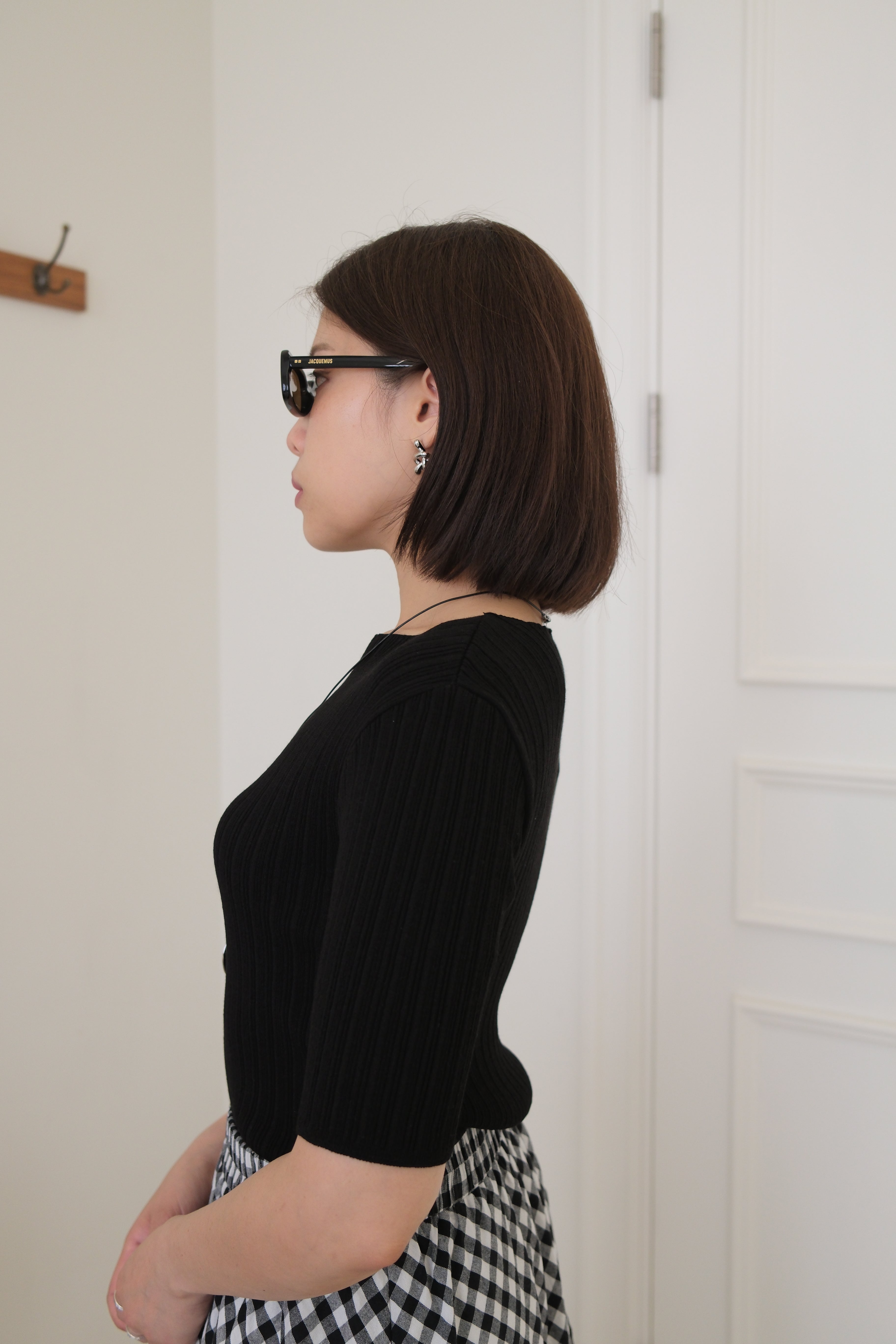 pleated cotton short-sleeve tee