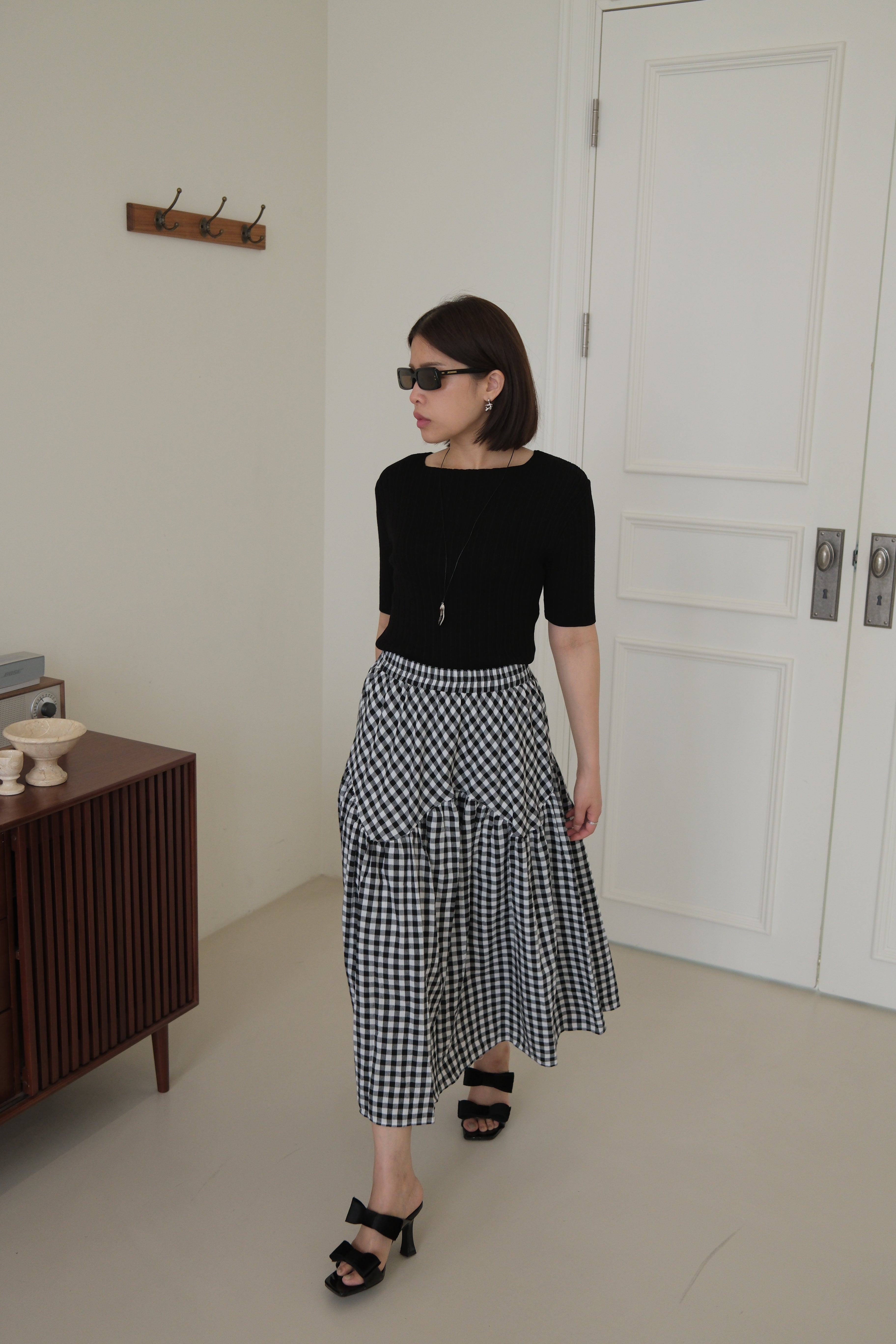 pleated cotton short-sleeve tee