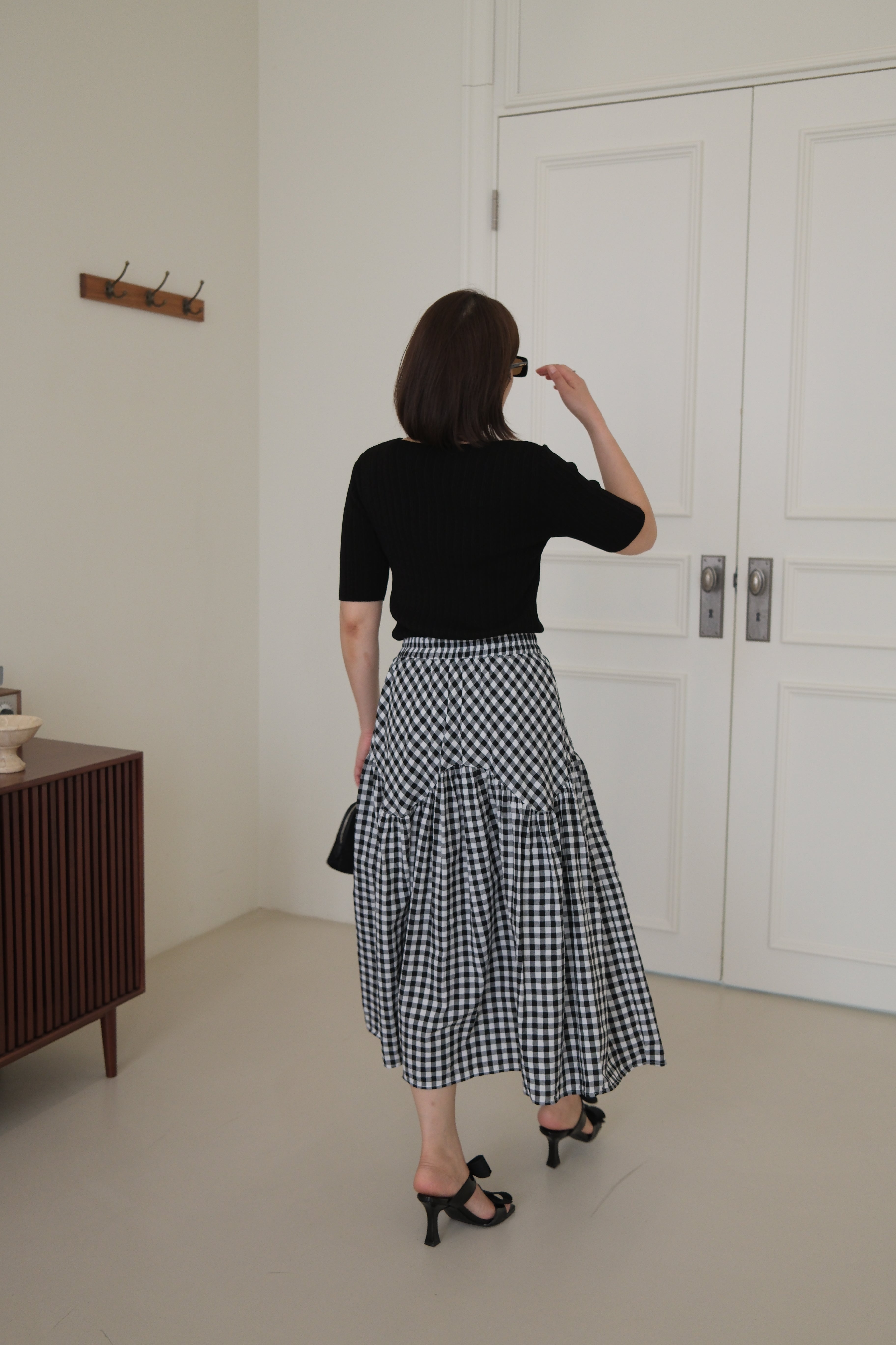 pleated cotton short-sleeve tee