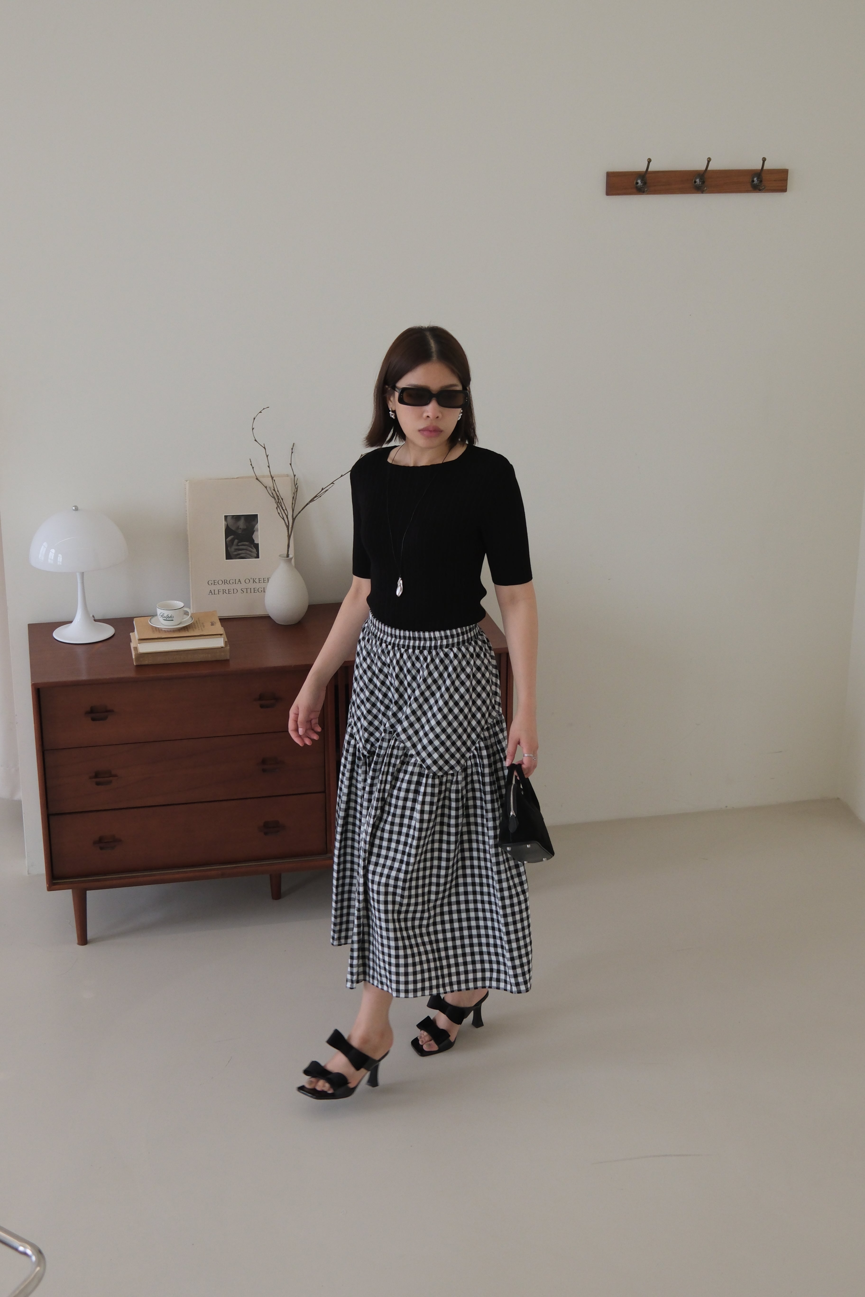 pleated cotton short-sleeve tee