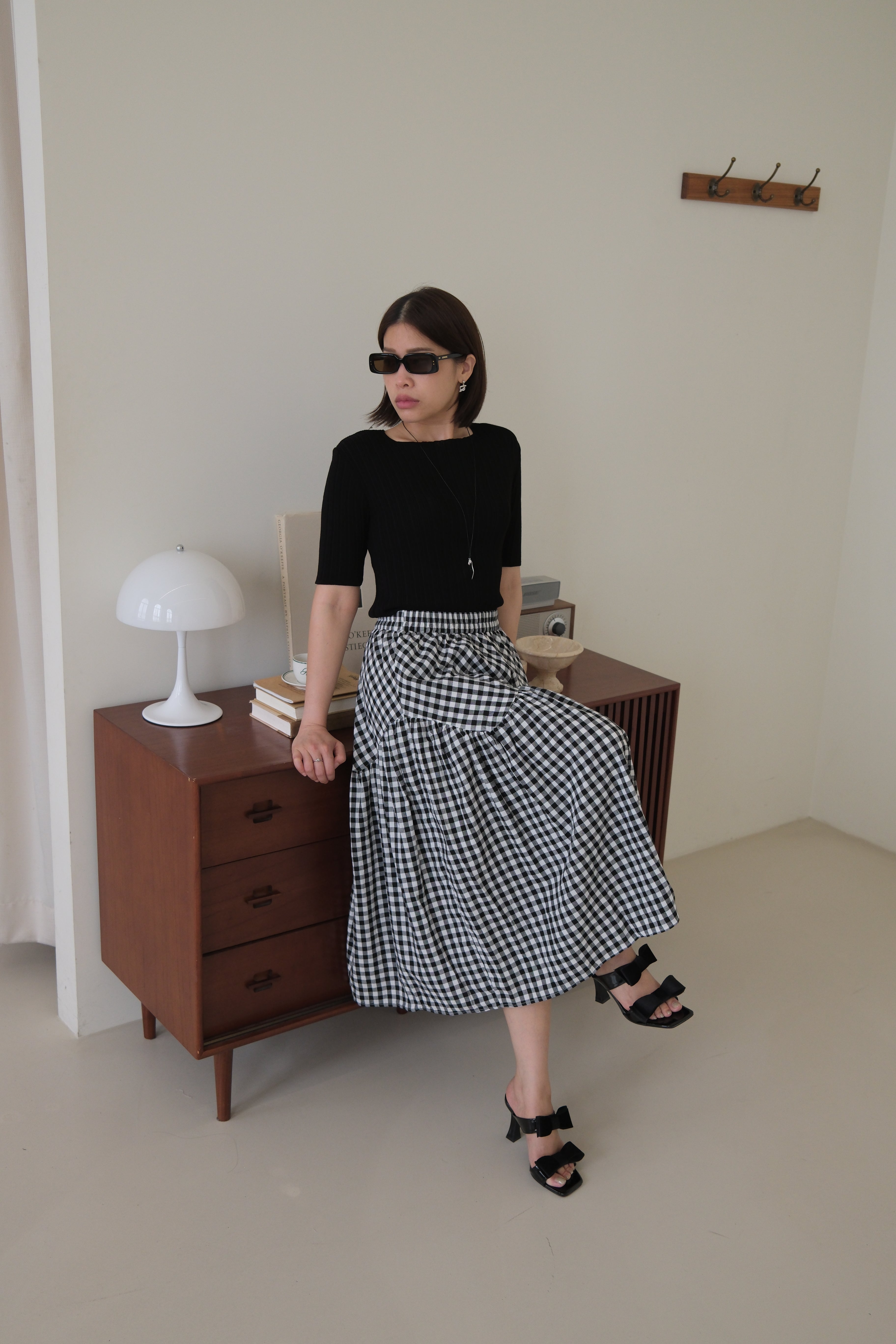 pleated cotton short-sleeve tee