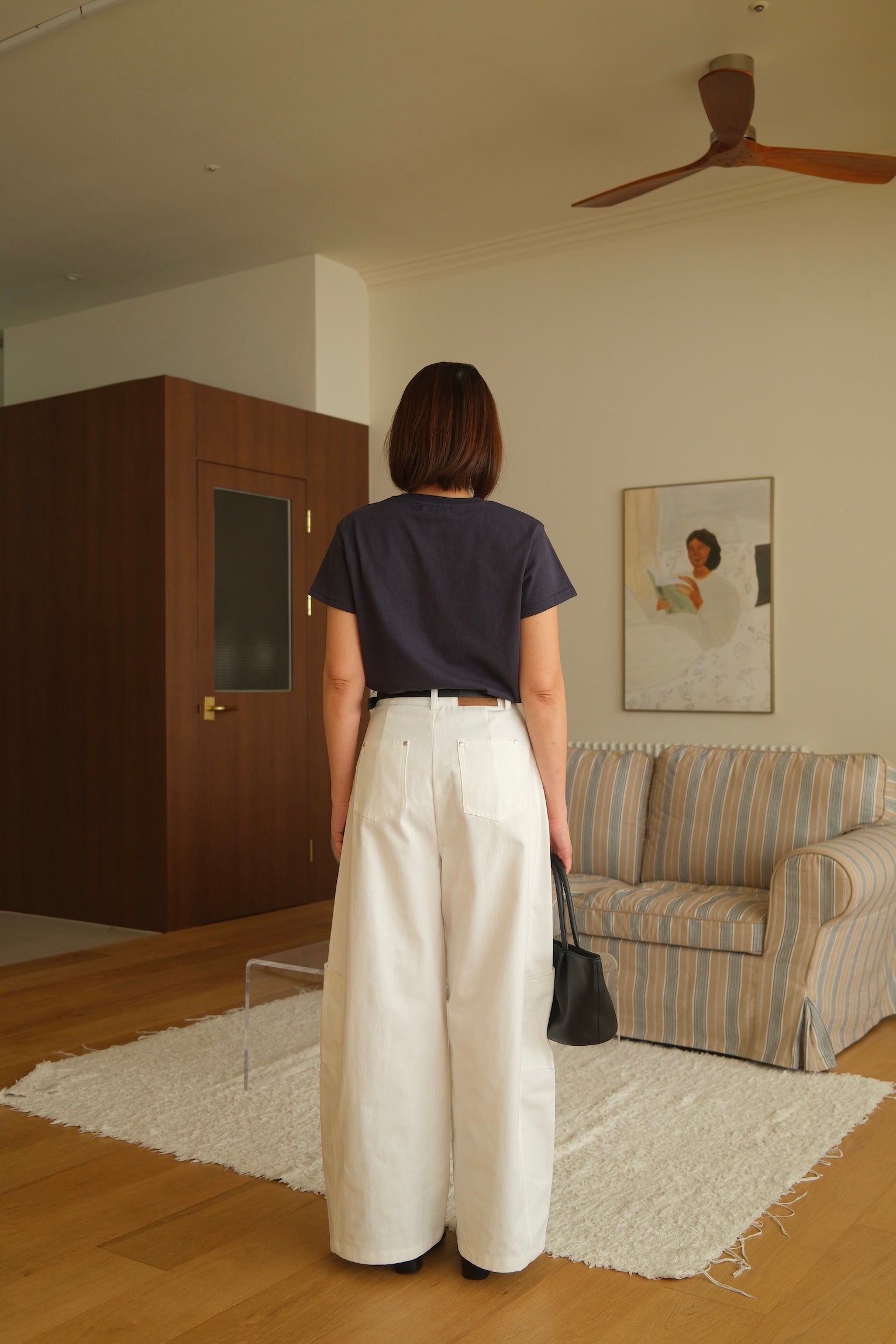 Linda high-rise side pocket curved pants (belt set)