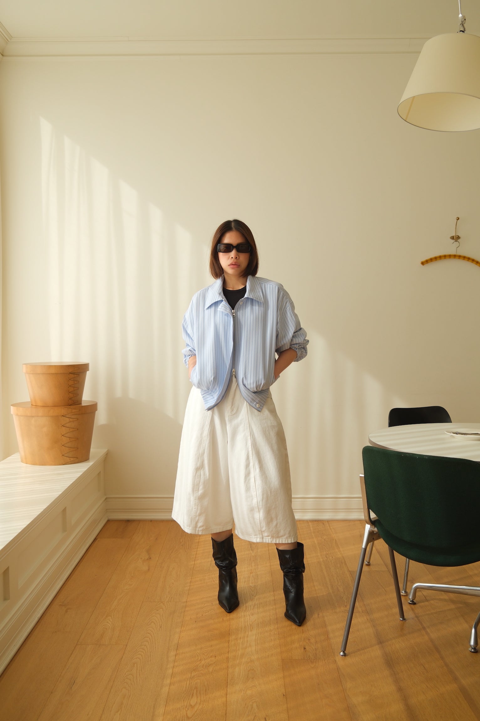 Roar high-rise barrel shorts