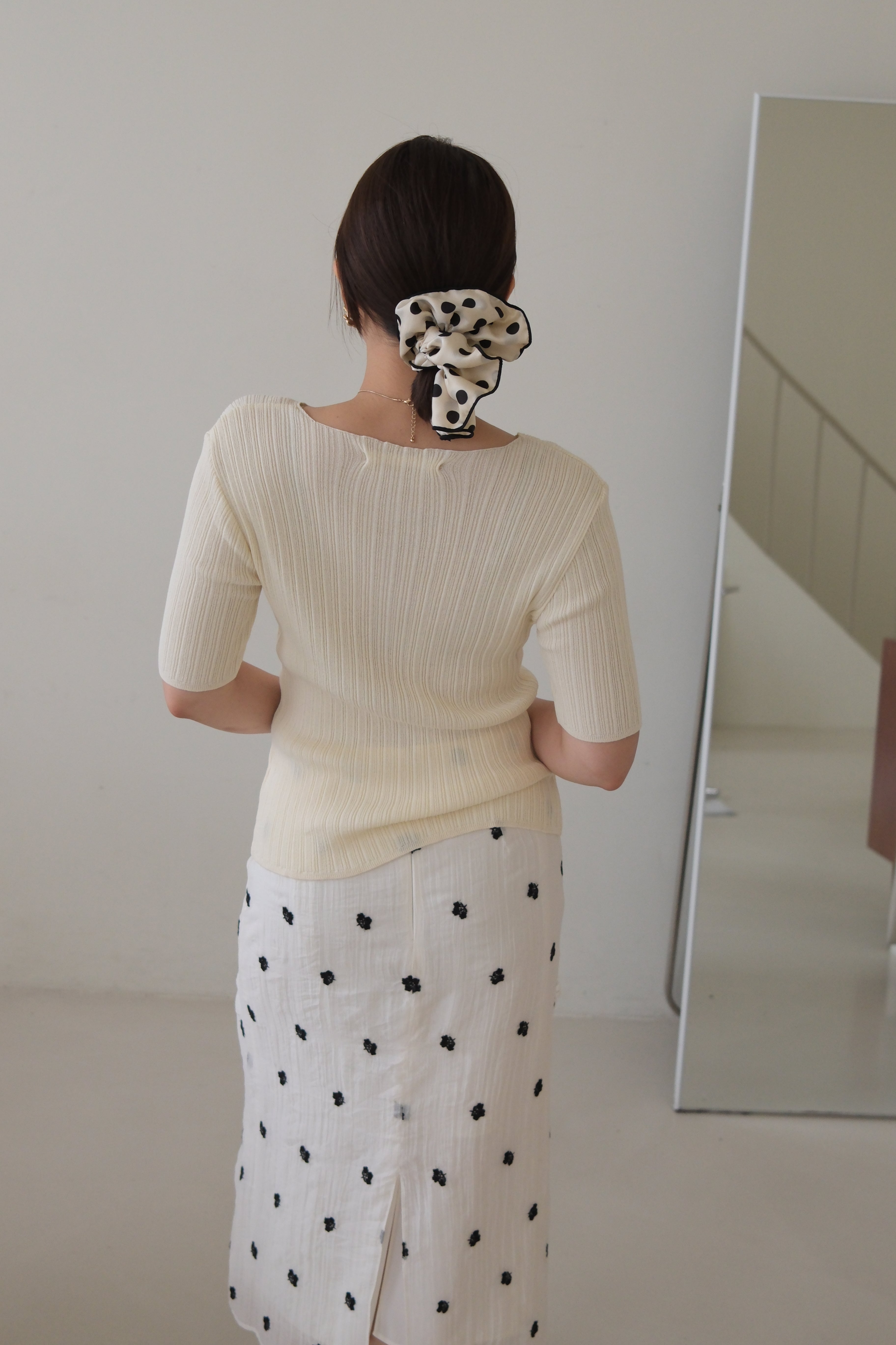 pleated cotton short-sleeve tee