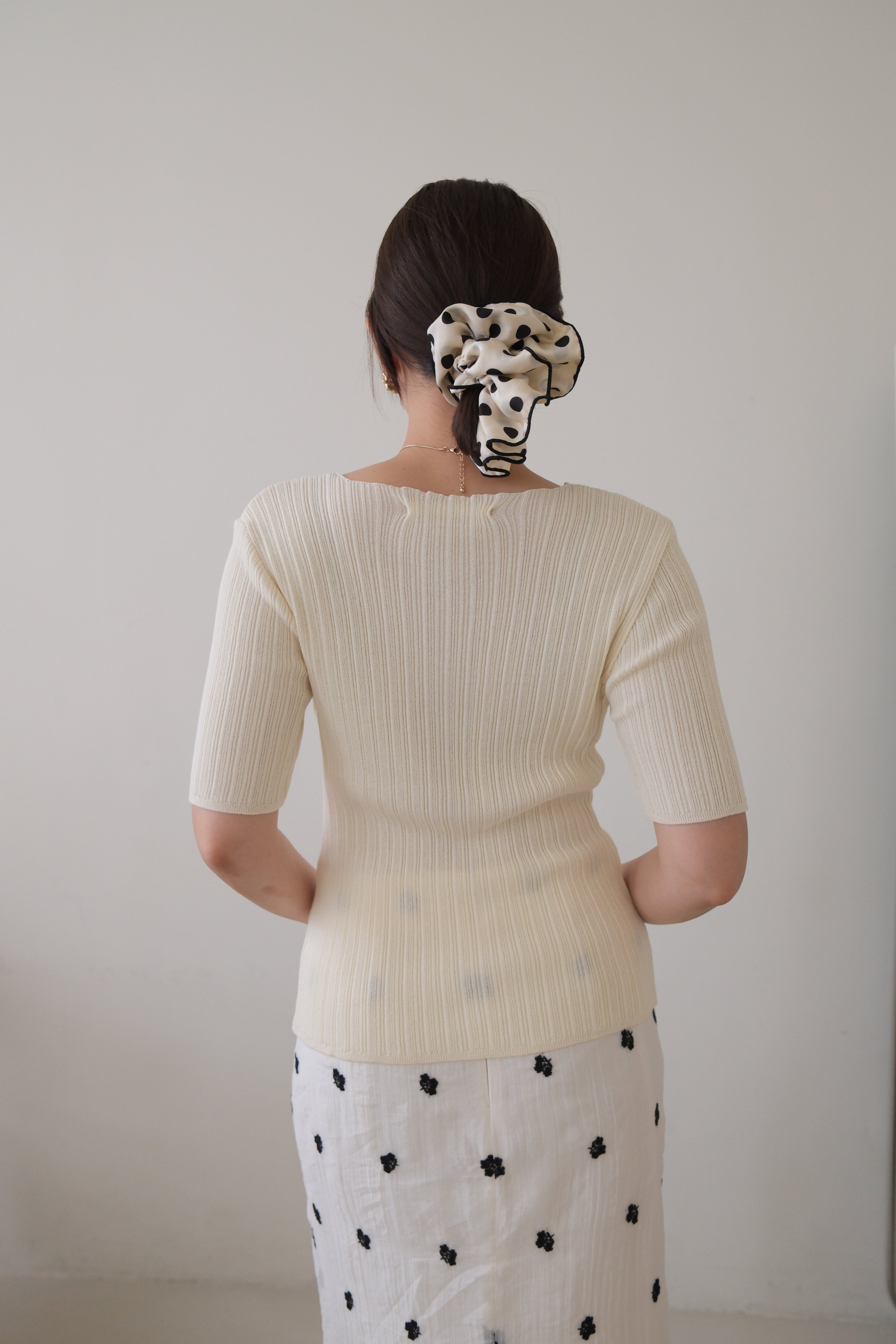 pleated cotton short-sleeve tee