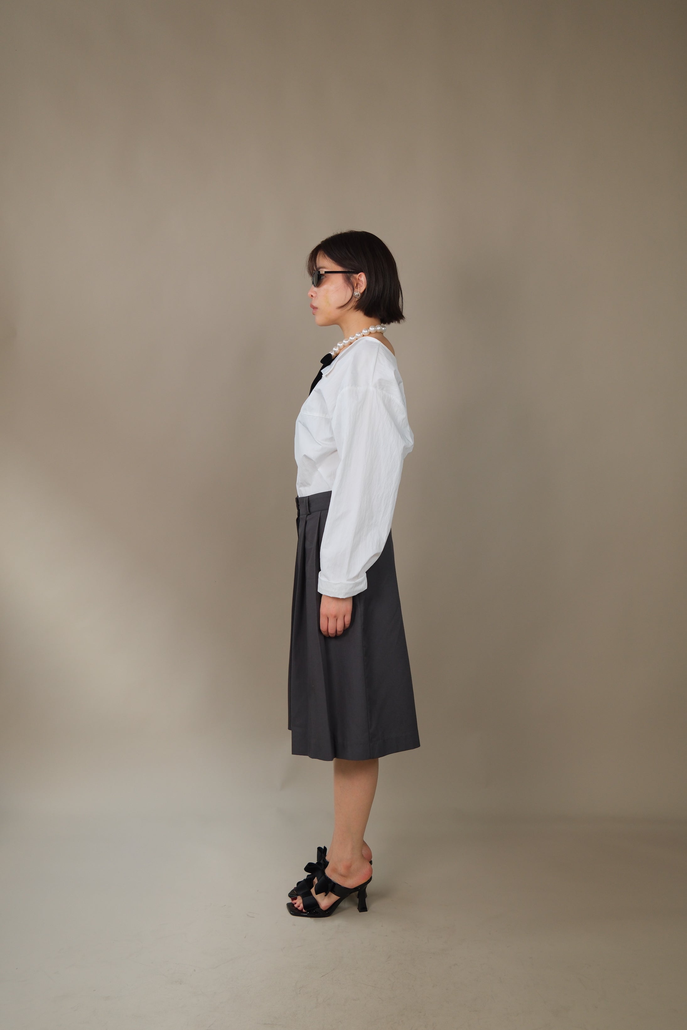 Merf High-rise pleated skorts