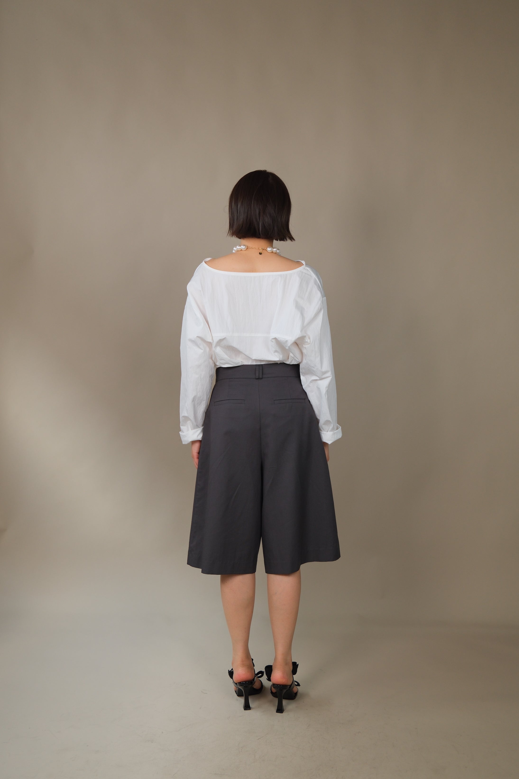 Merf High-rise pleated skorts