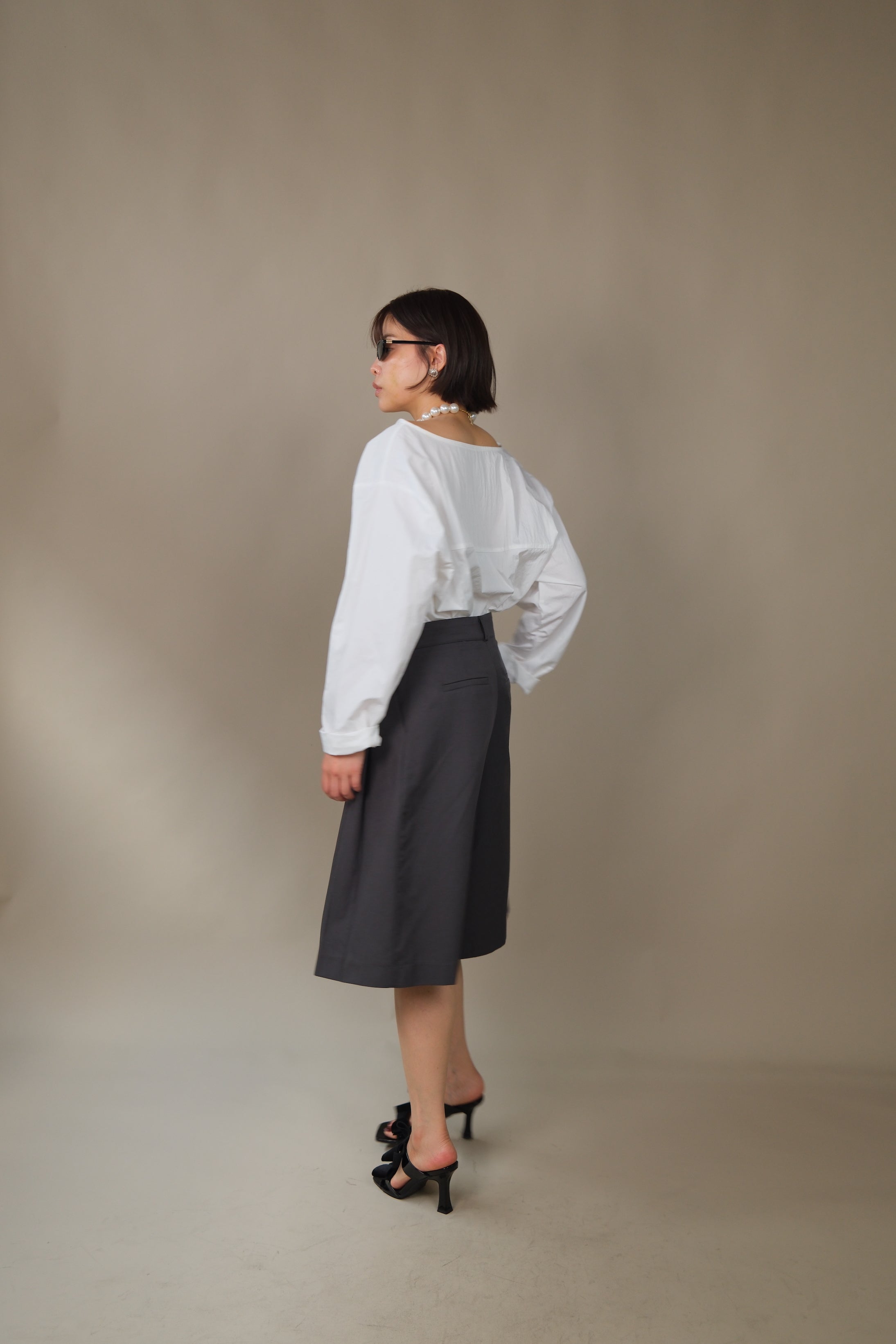 Merf High-rise pleated skorts