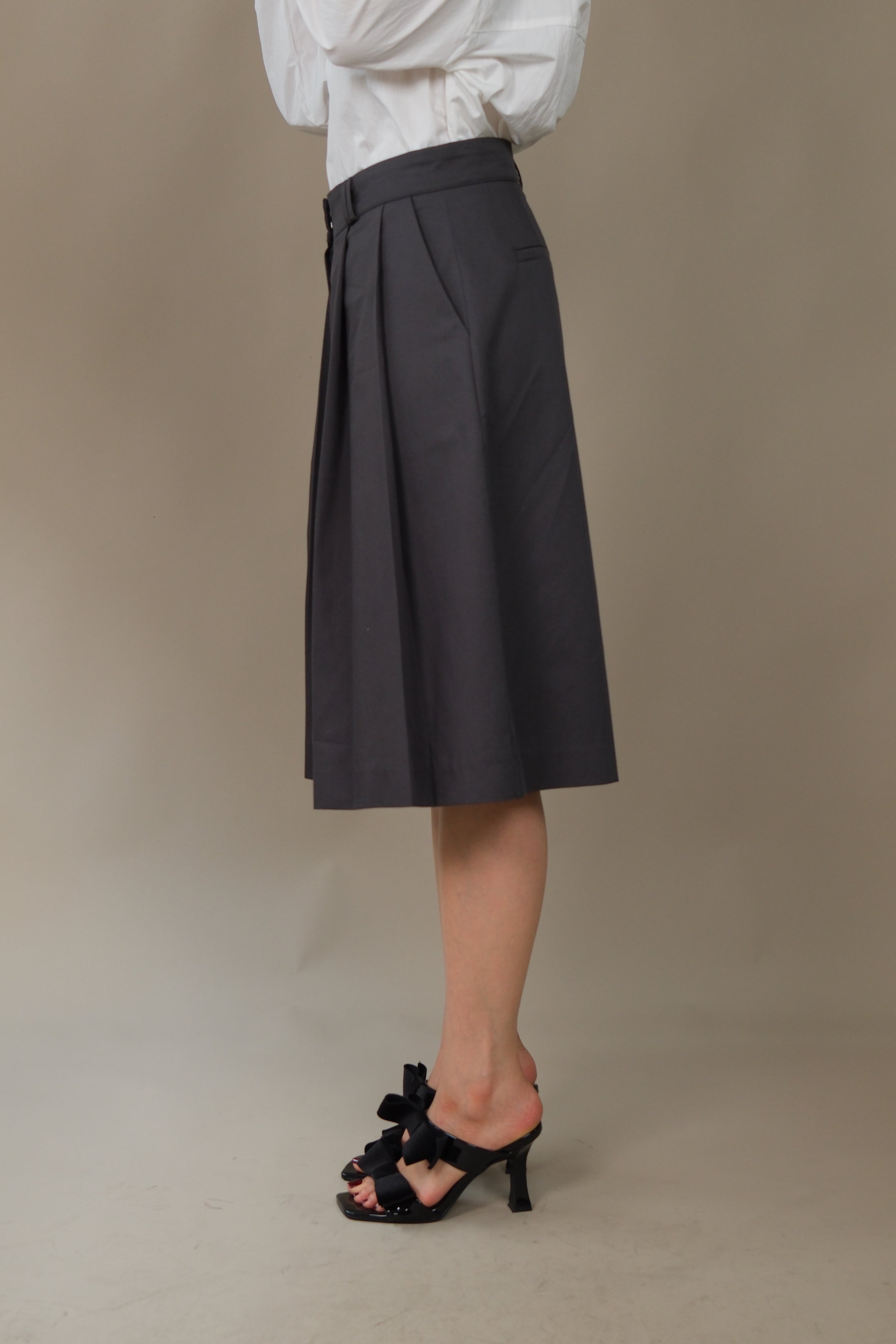 Merf High-rise pleated skorts