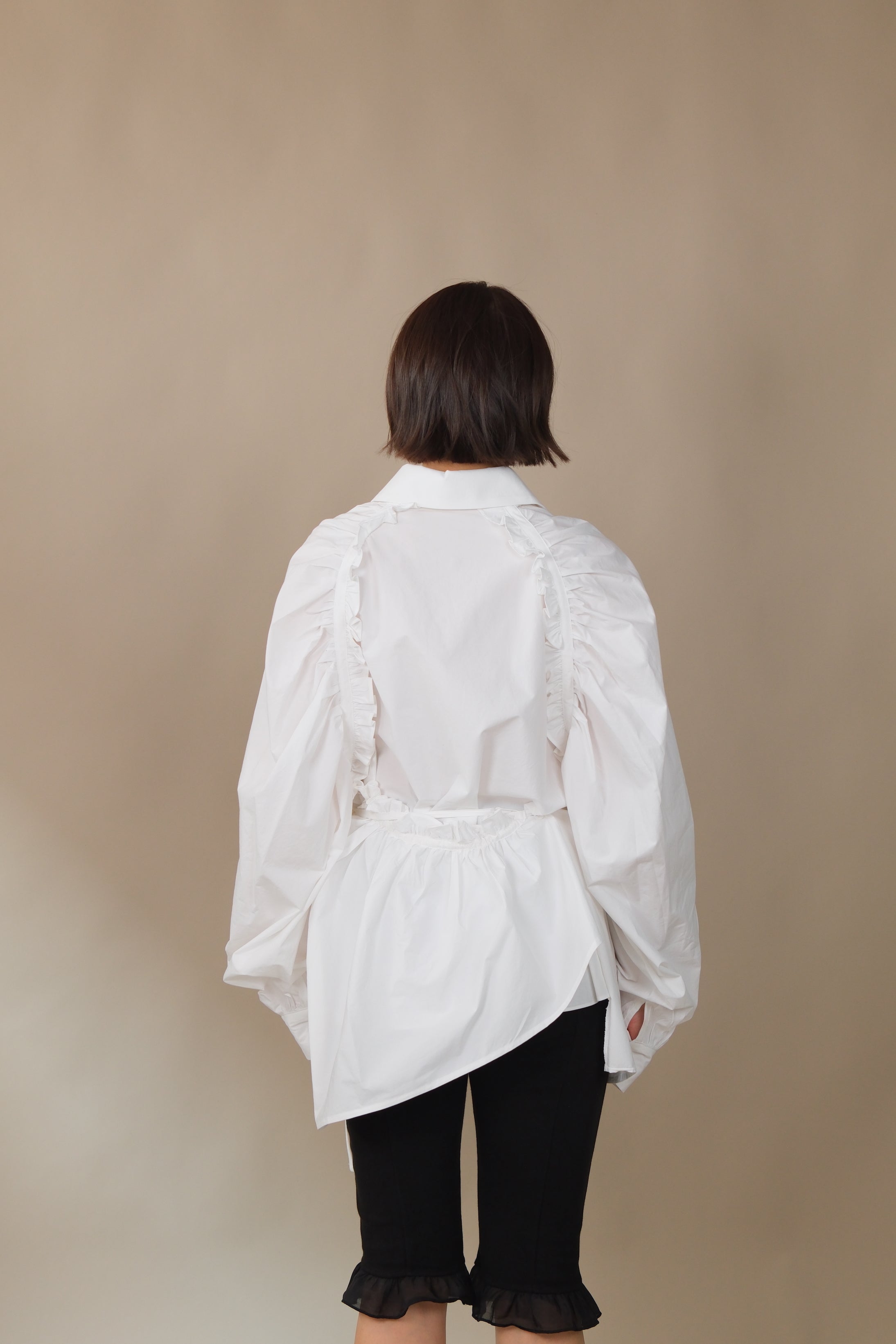 adjustable frill oversized shirt