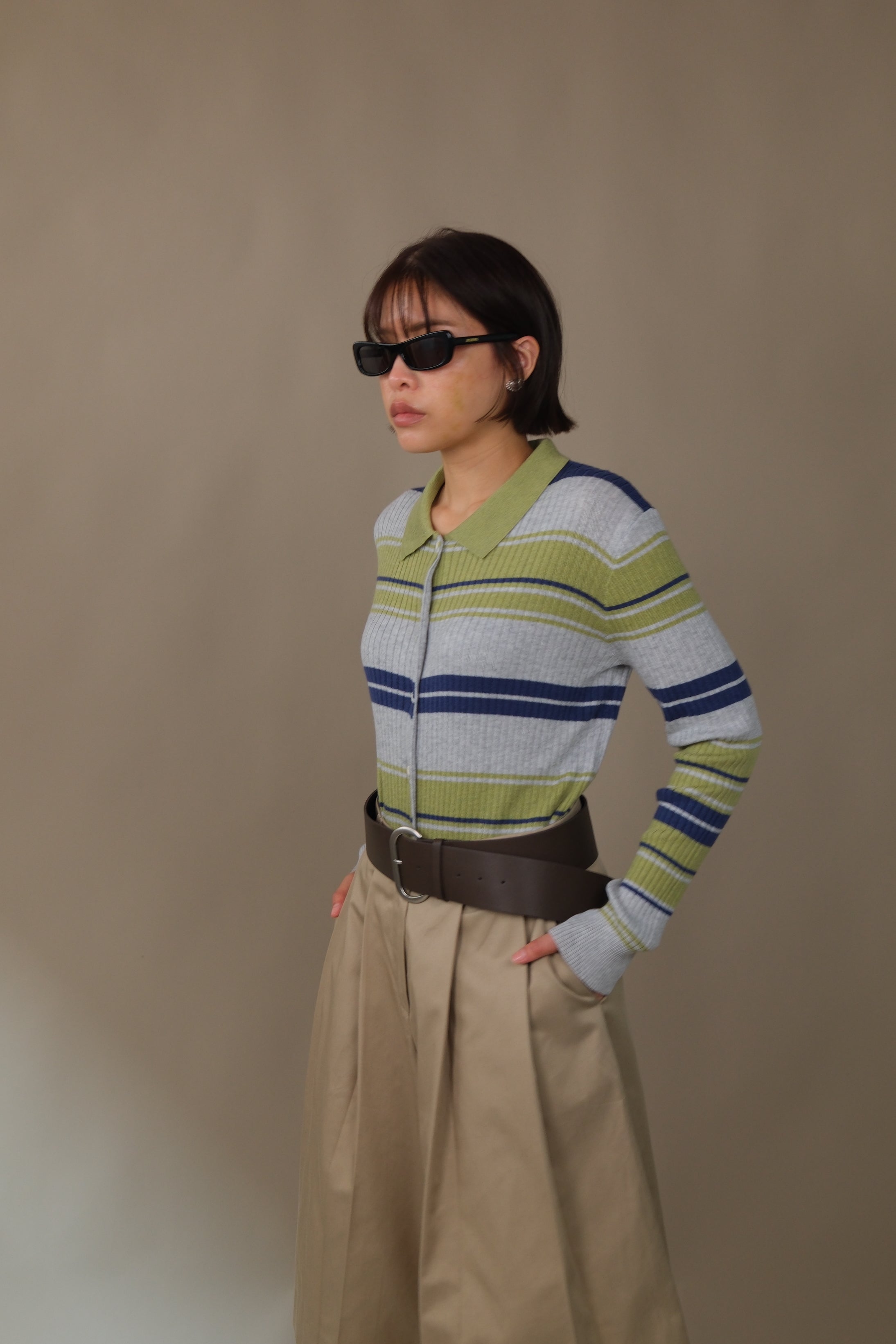 Bonbon striped knit cardigan