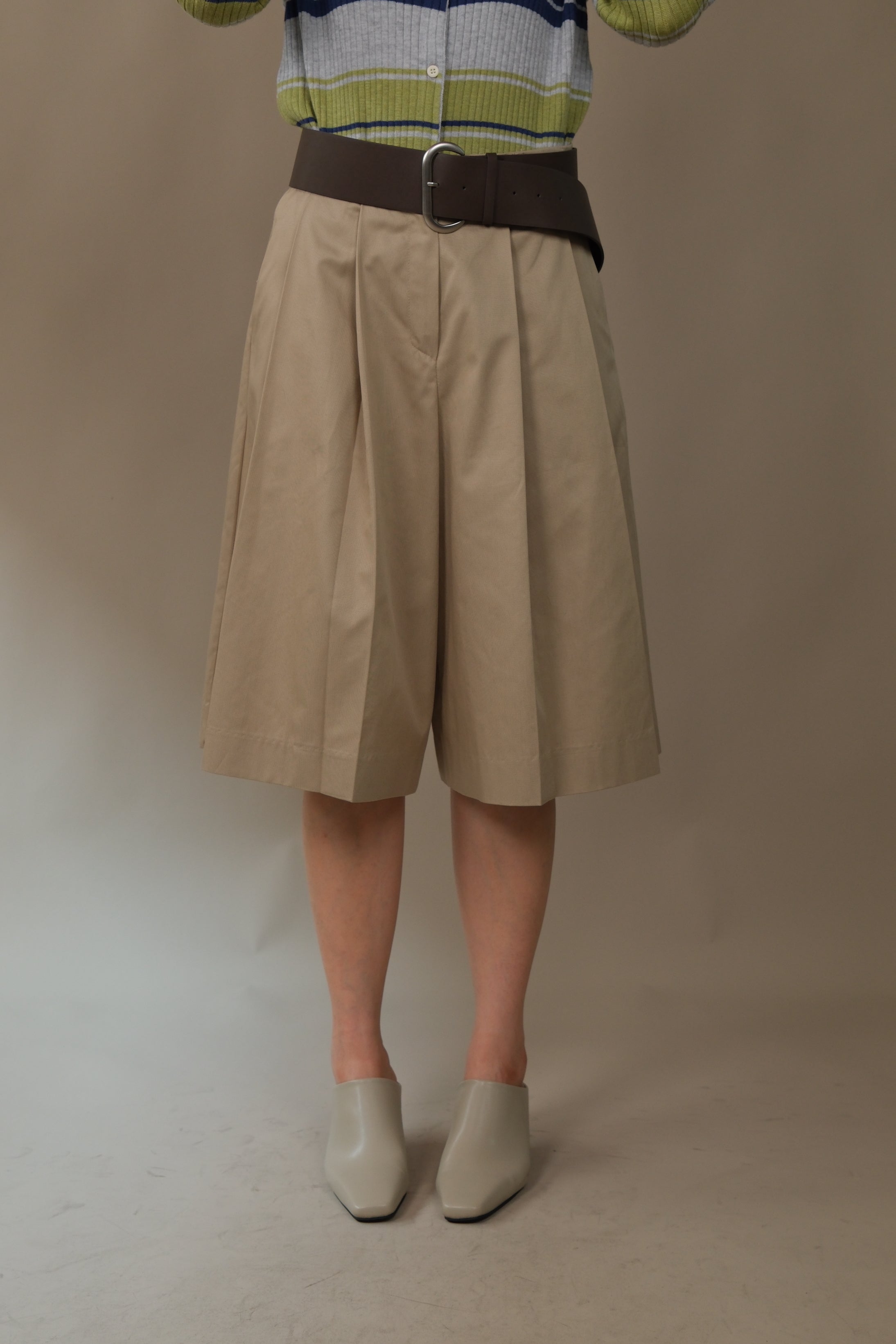 Merf High-rise pleated skorts