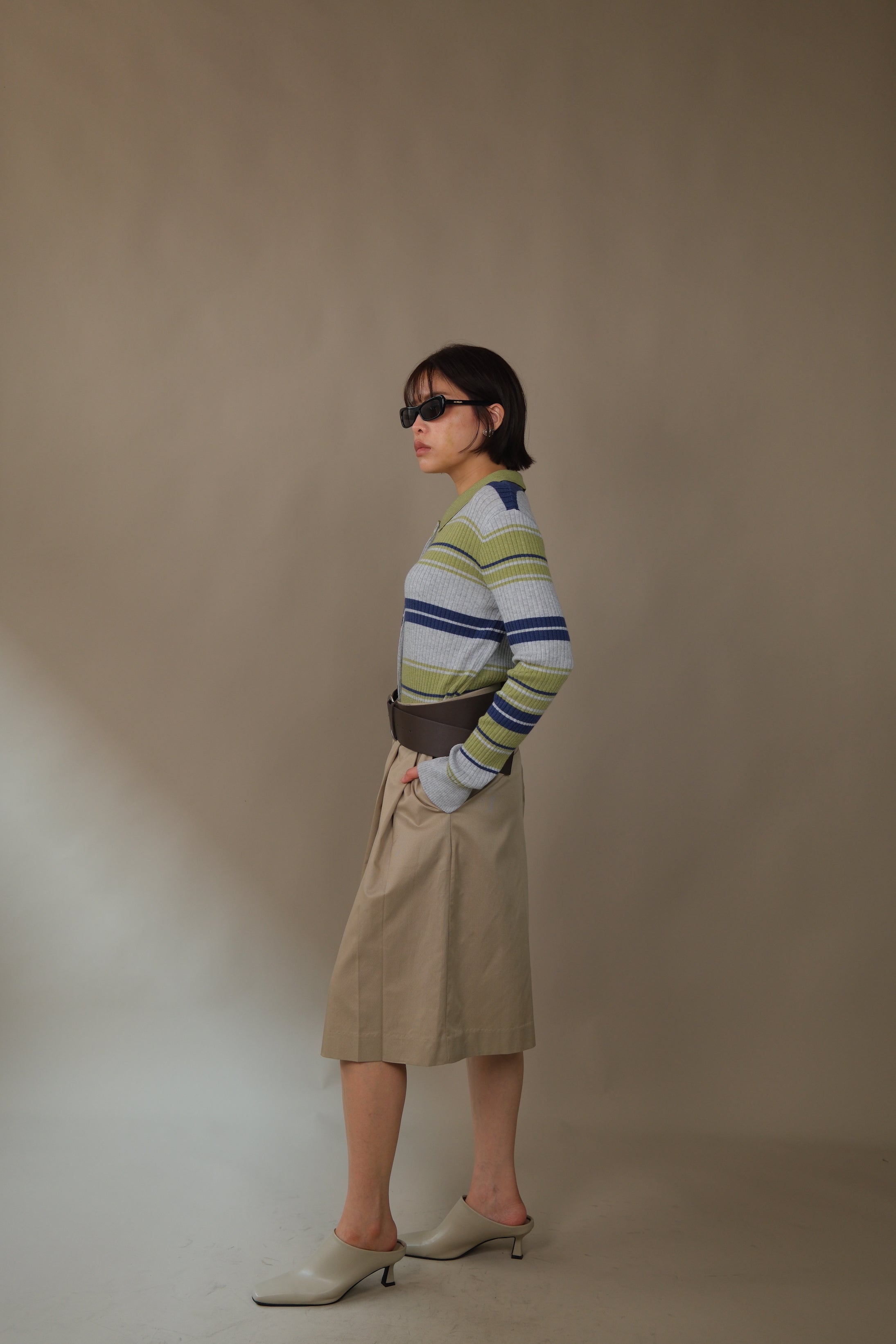 Merf High-rise pleated skorts