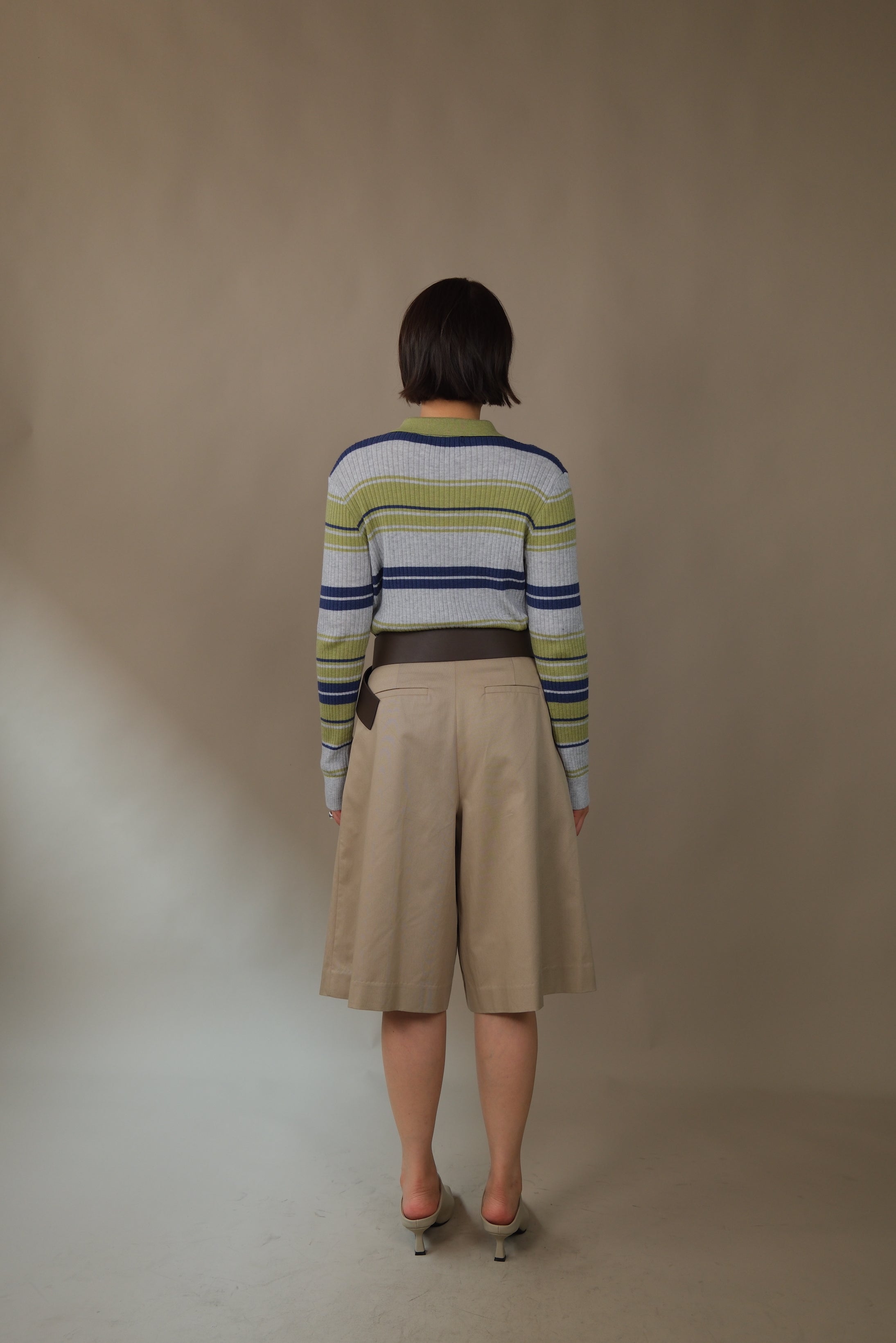 Merf High-rise pleated skorts