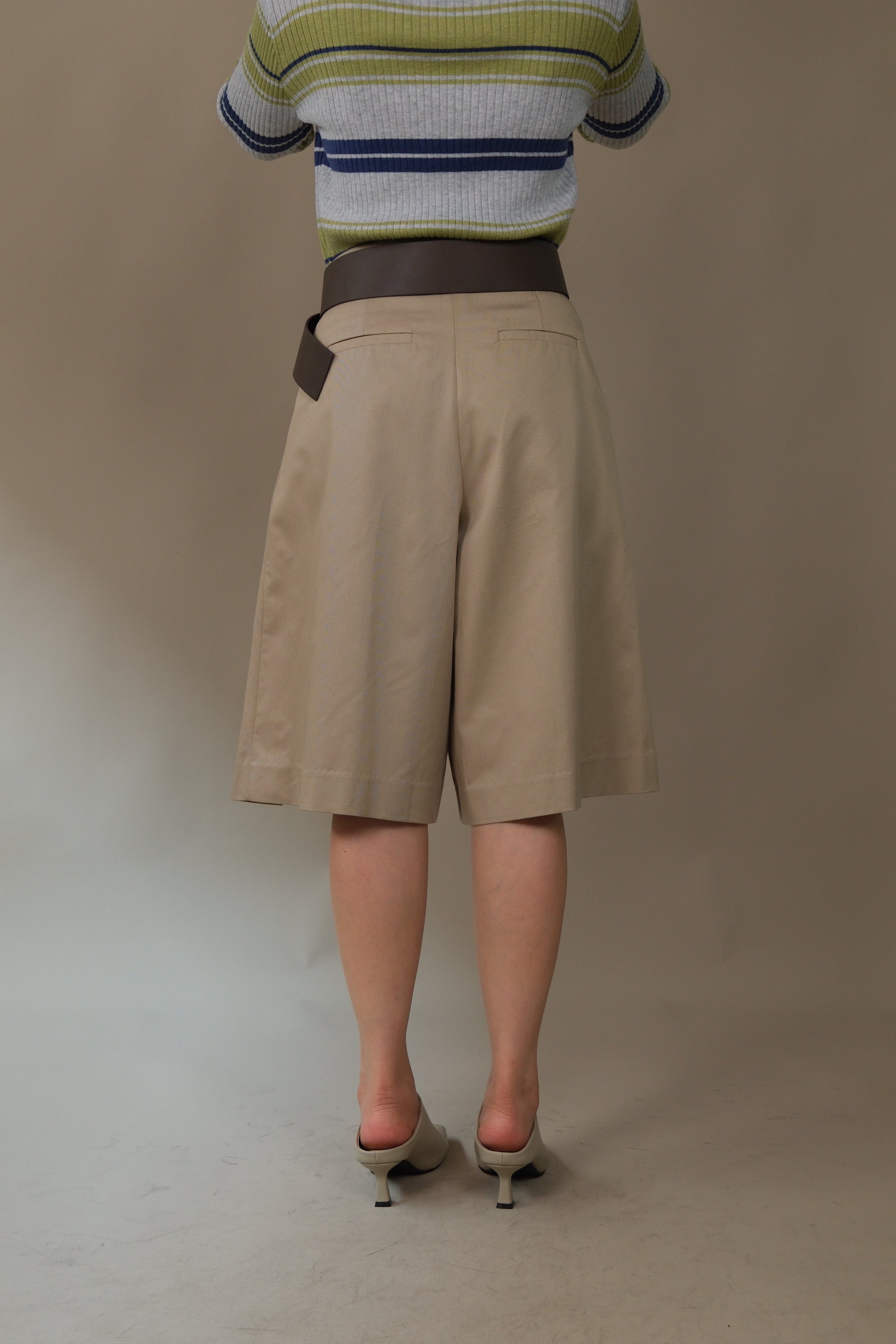 Merf High-rise pleated skorts