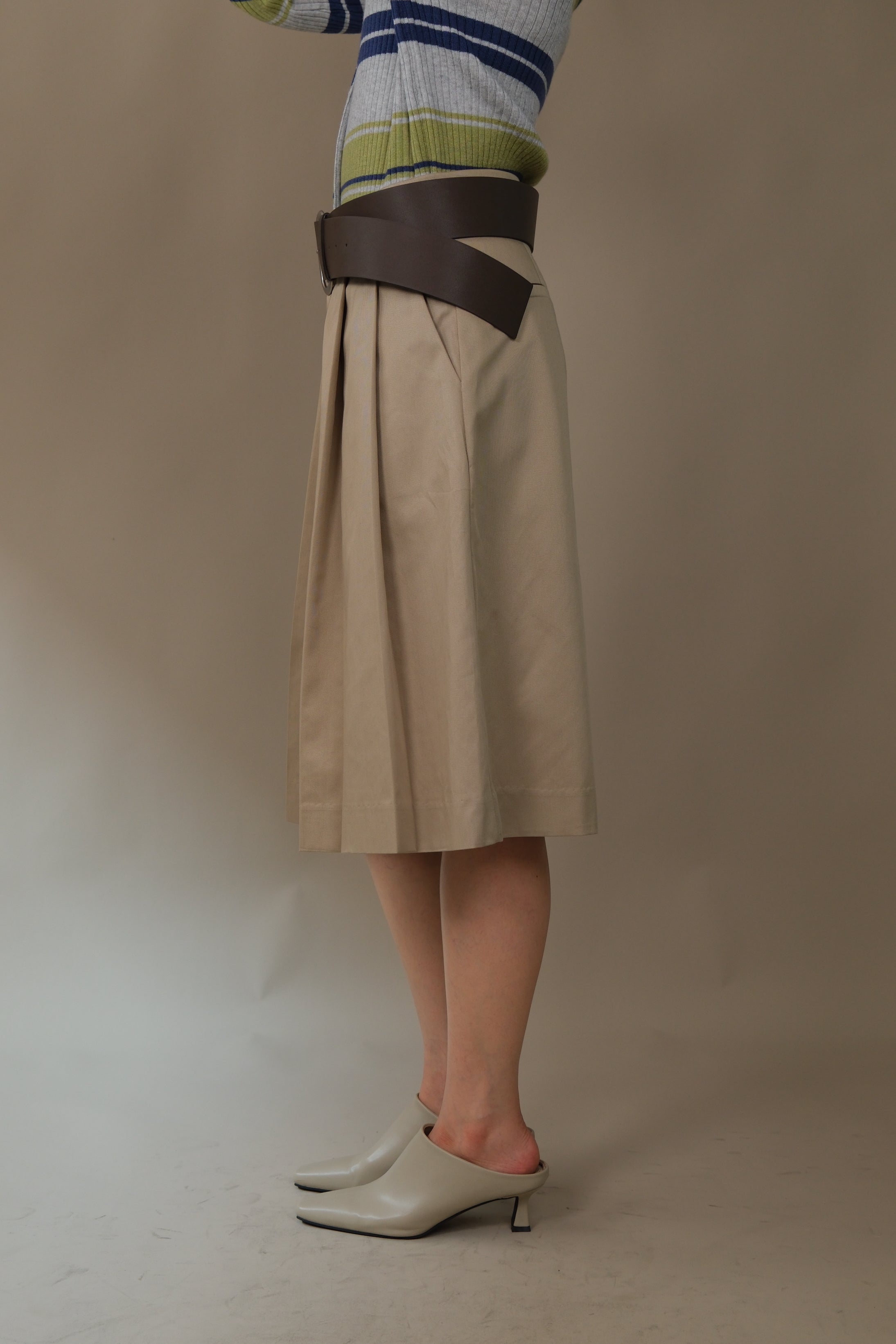 Merf High-rise pleated skorts