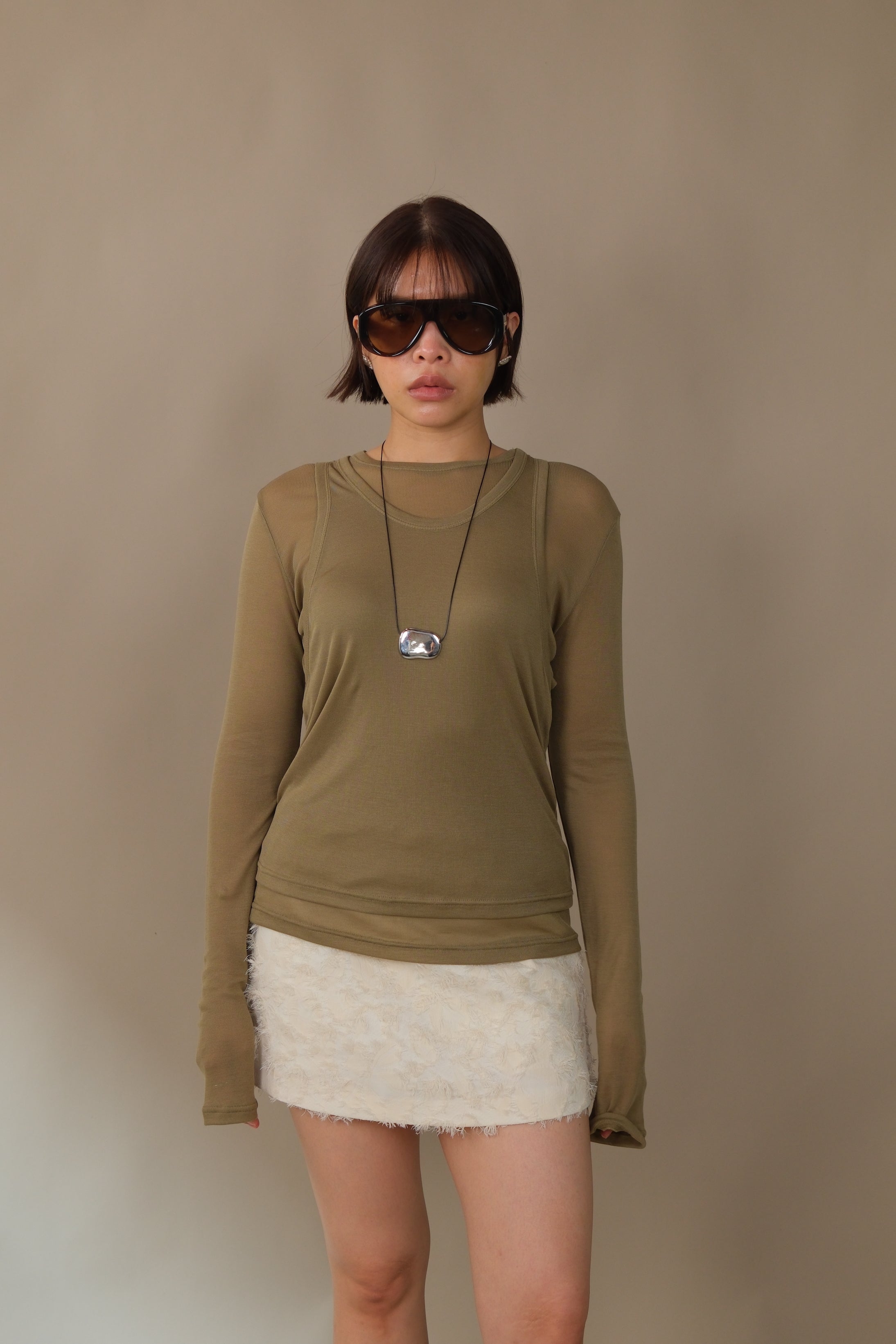 Double trouble long-sleeve tee