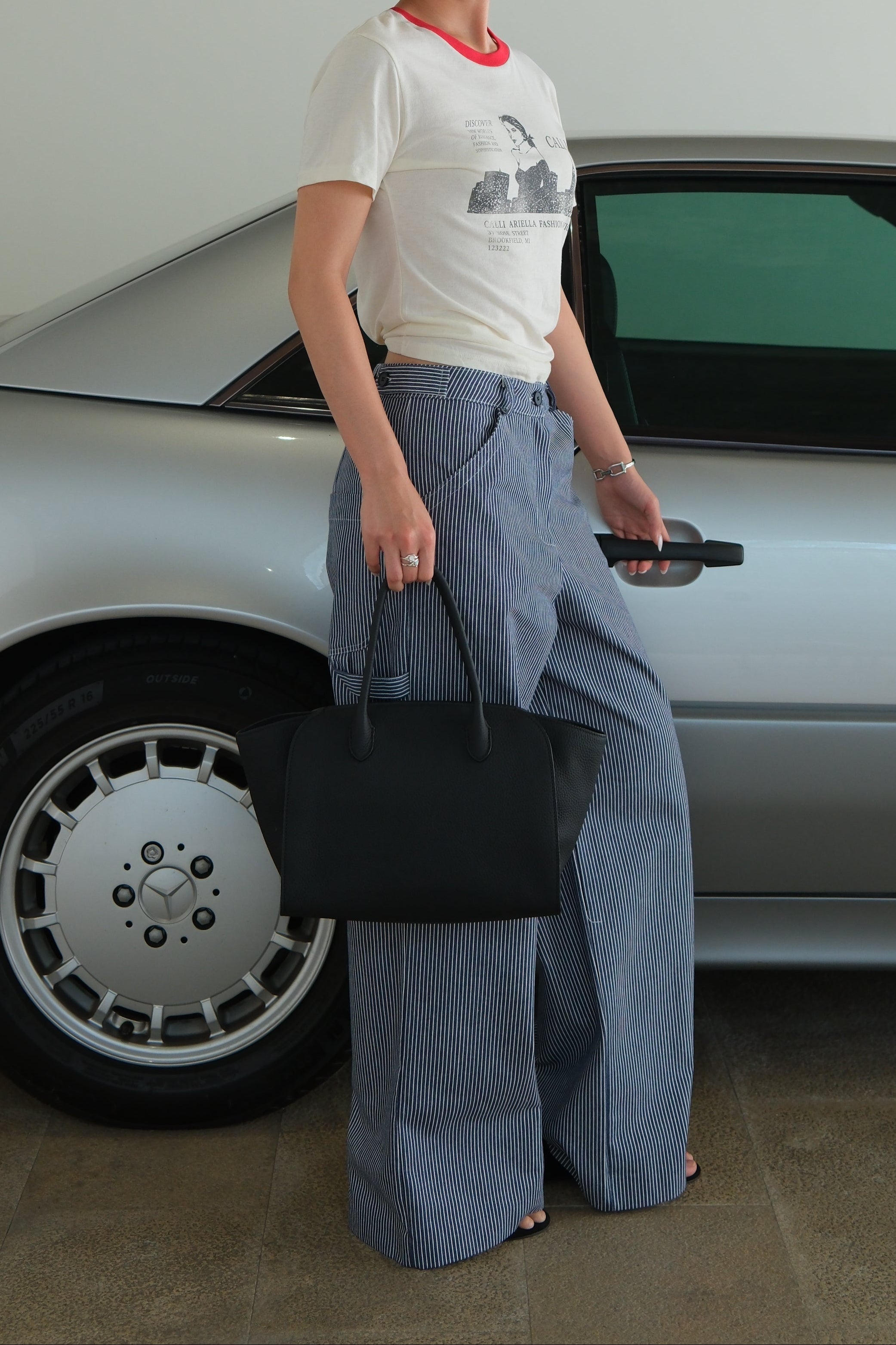 Loen Carpenter Stripe denim pants