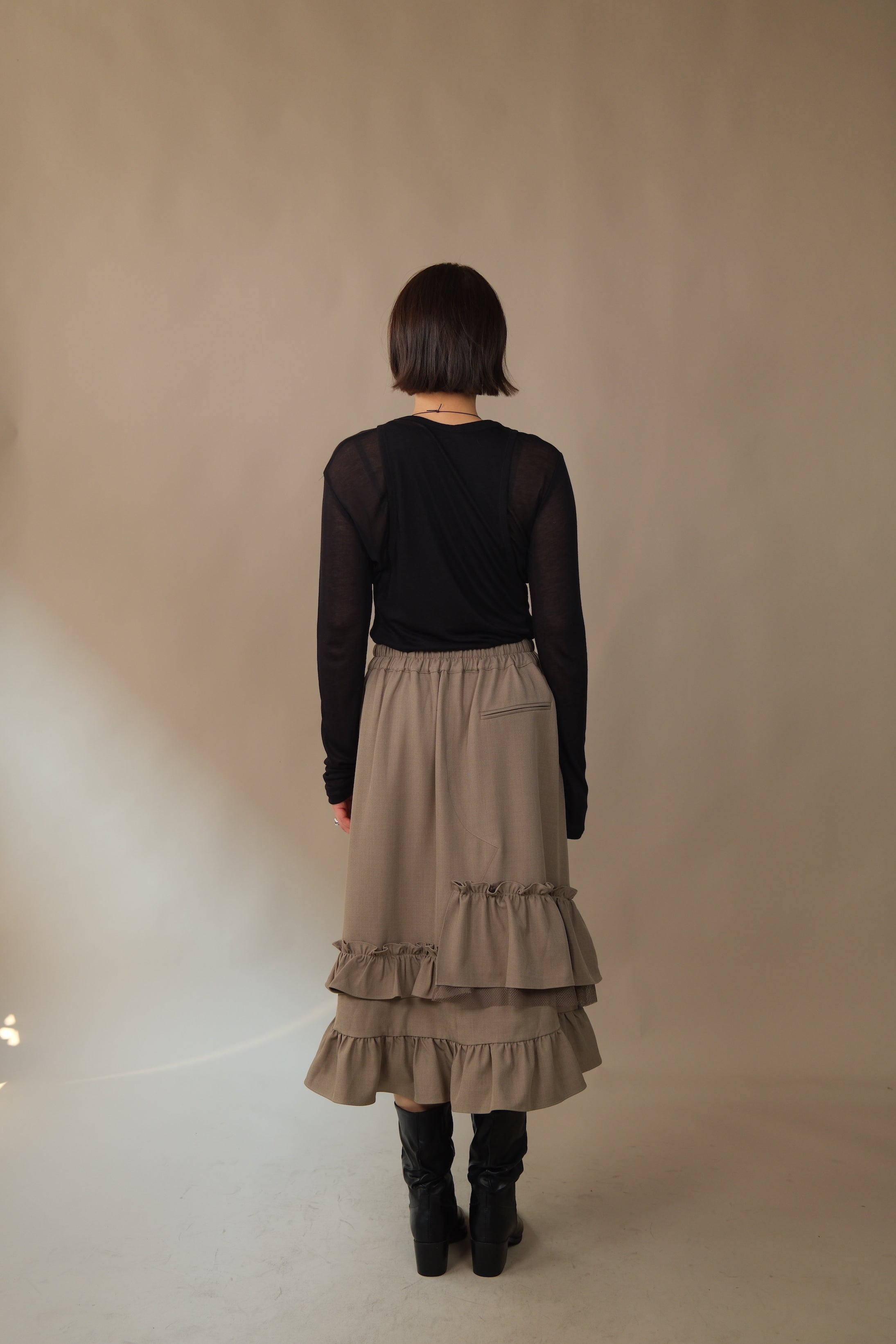 Randy frill unbalance skirt