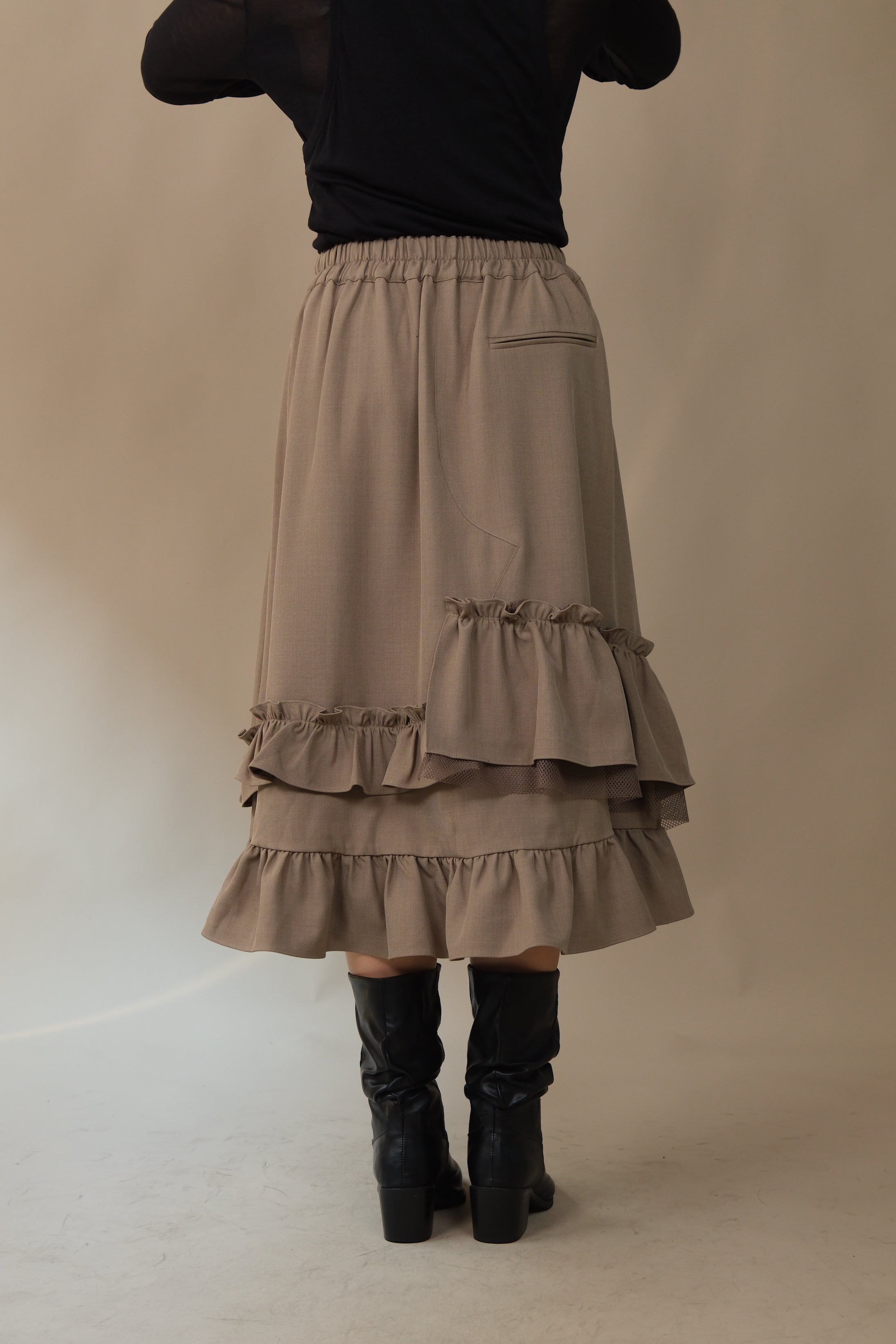 Randy frill unbalance skirt